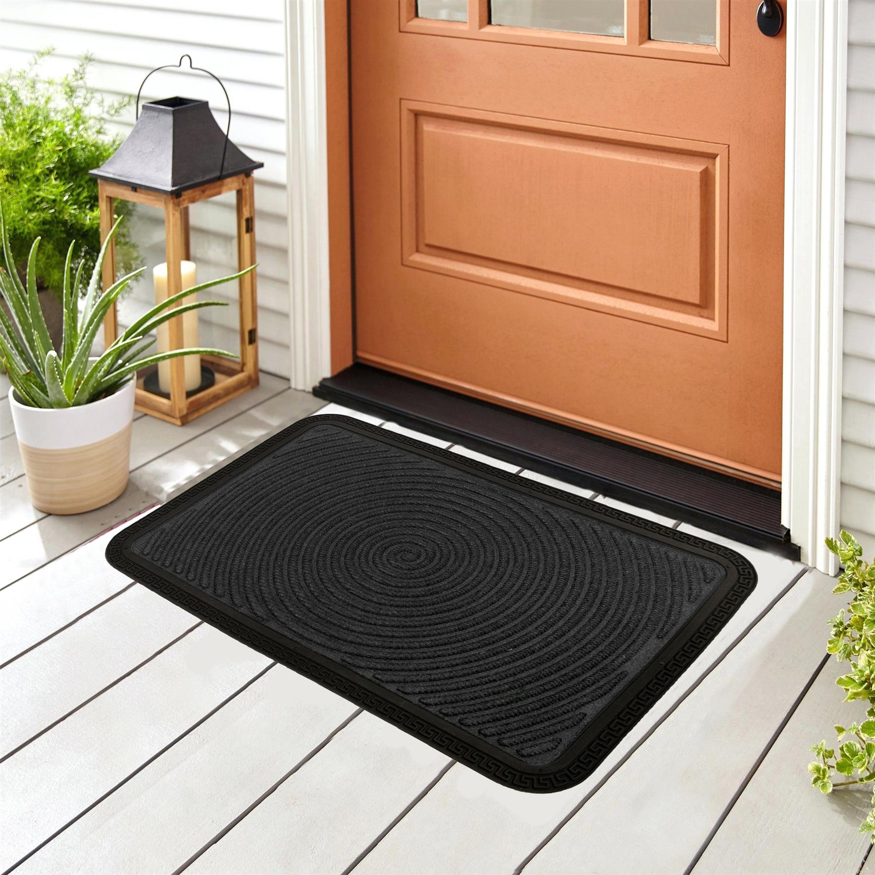 Natural Coir Door Mat 40 x 60cm Indoor Outdoor Spiral Celtic Knot Print Home Rug - Picture 2 of 41