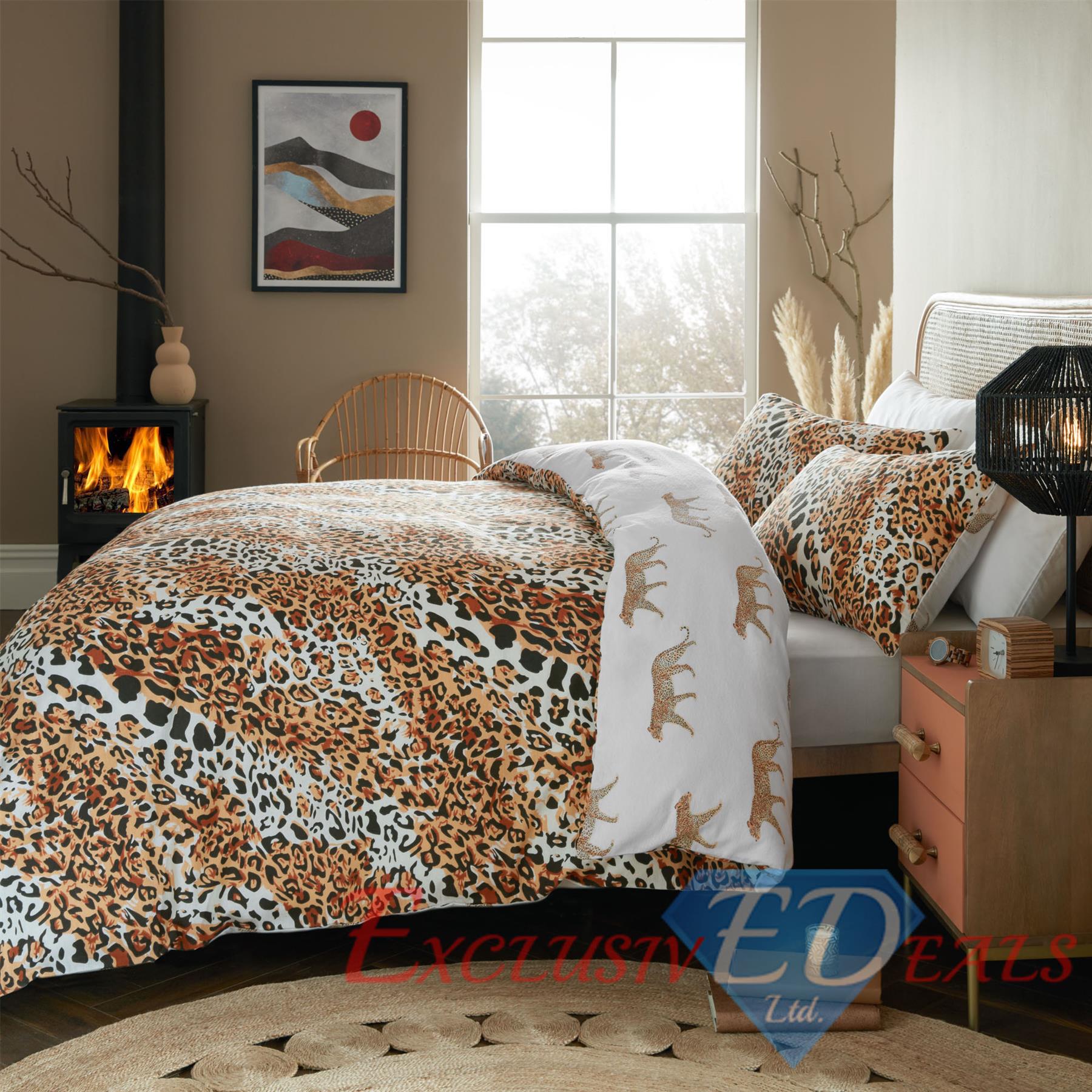 Flannelette Printed Duvet Cover Set 100% Brushed Cotton Reversible & Pillowcases - Picture 8 of 20