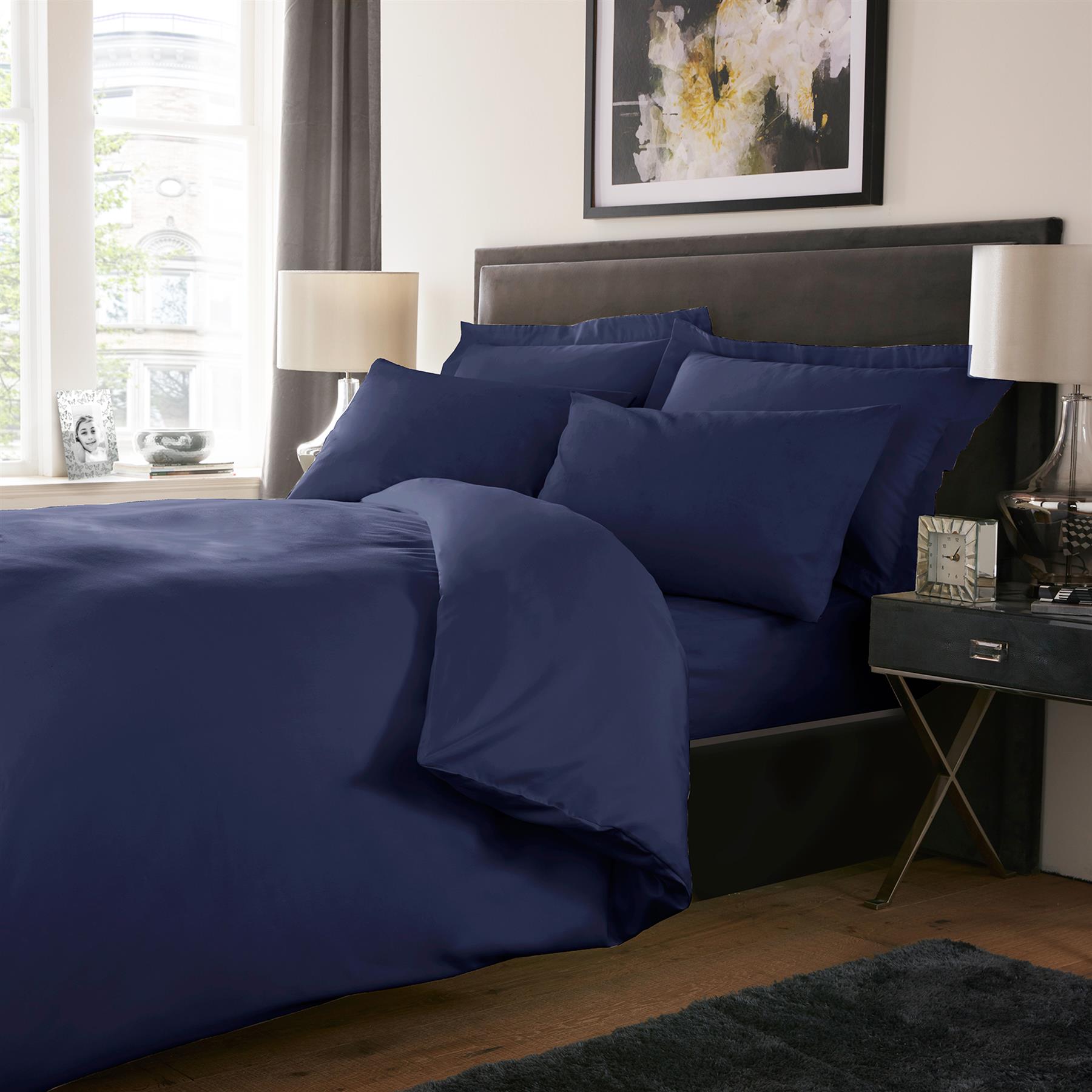 800TC Plain Dyed Cotton Rich Duvet Cover Or Extra Deep / Fitted / Flat Bed Sheet - Picture 20 of 25