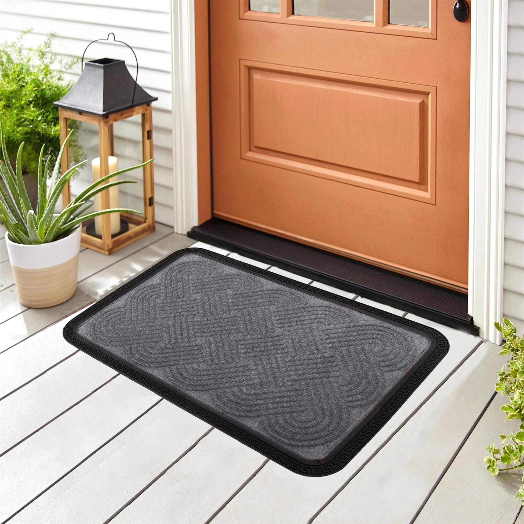 Natural Coir Door Mat 40 x 60cm Indoor Outdoor Spiral Celtic Knot Print Home Rug - Picture 34 of 41