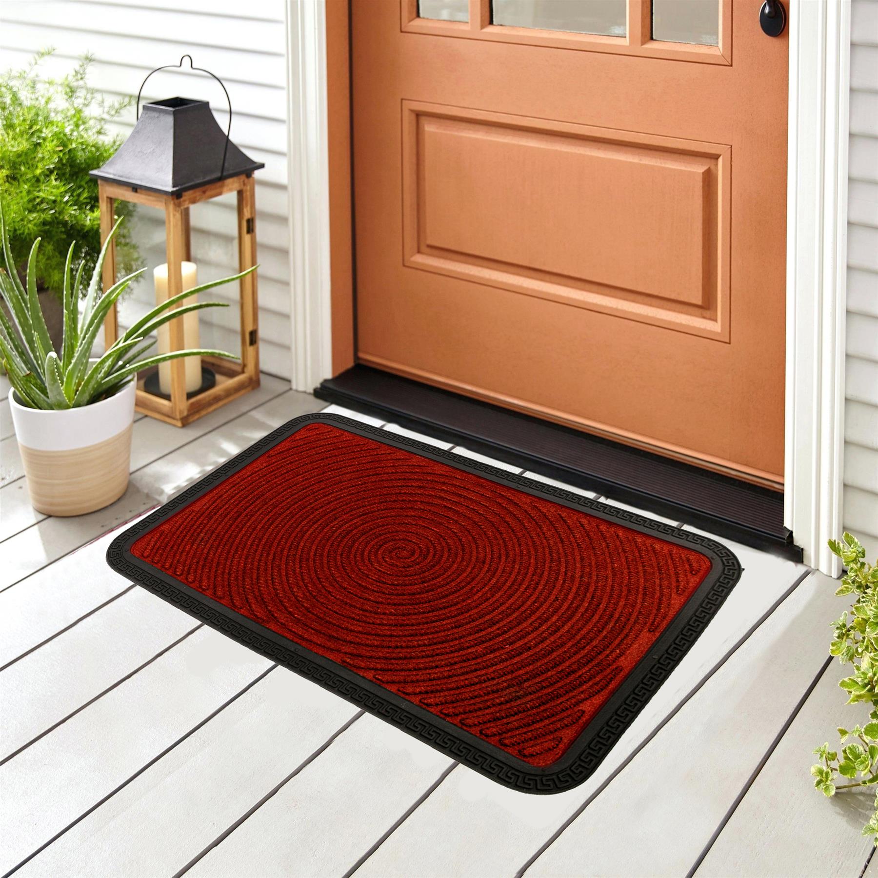 Natural Coir Door Mat 40 x 60cm Indoor Outdoor Spiral Celtic Knot Print Home Rug - Picture 18 of 41