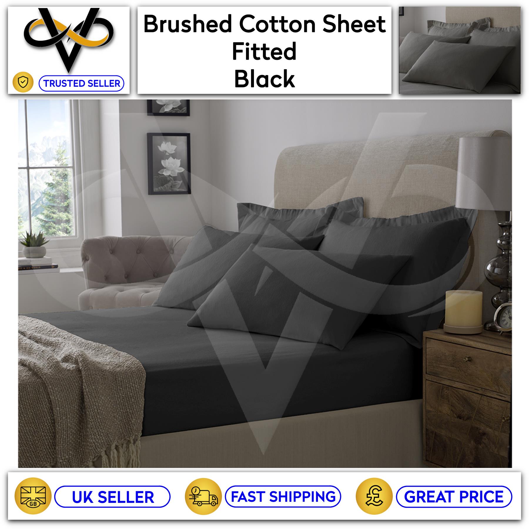 Flannelette 100% Brushed Cotton Soft Fitted Bedsheets And Pillowcases All Sizes - Picture 2 of 11