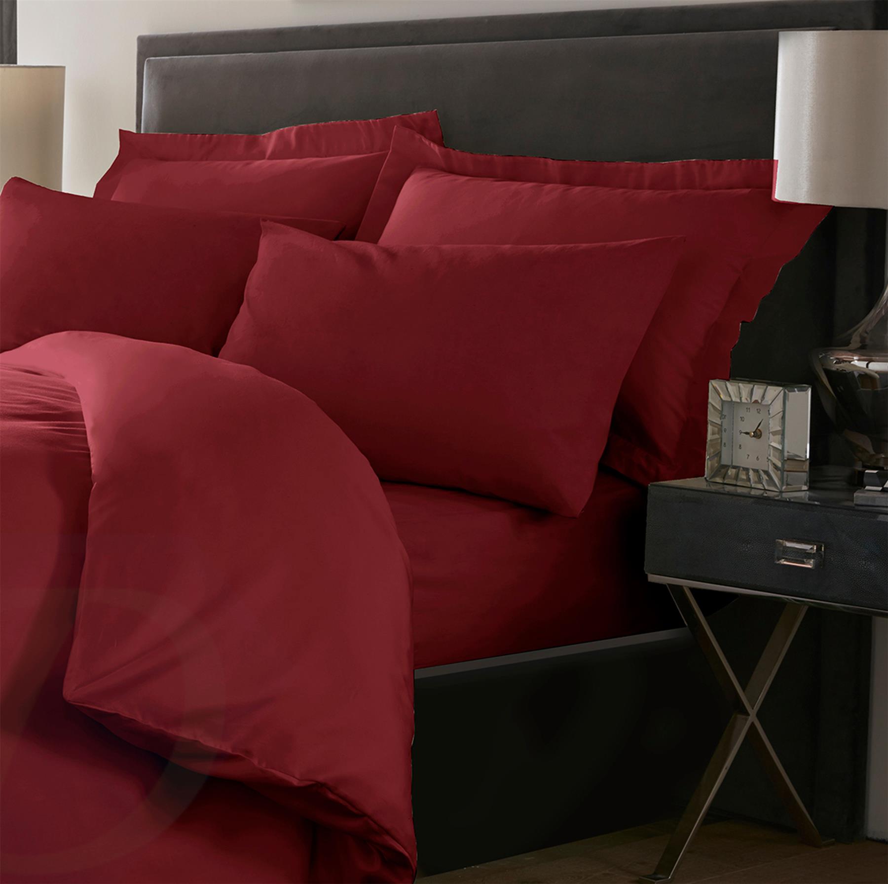800TC Plain Dyed Cotton Rich Duvet Cover Or Extra Deep / Fitted / Flat Bed Sheet - Picture 5 of 25