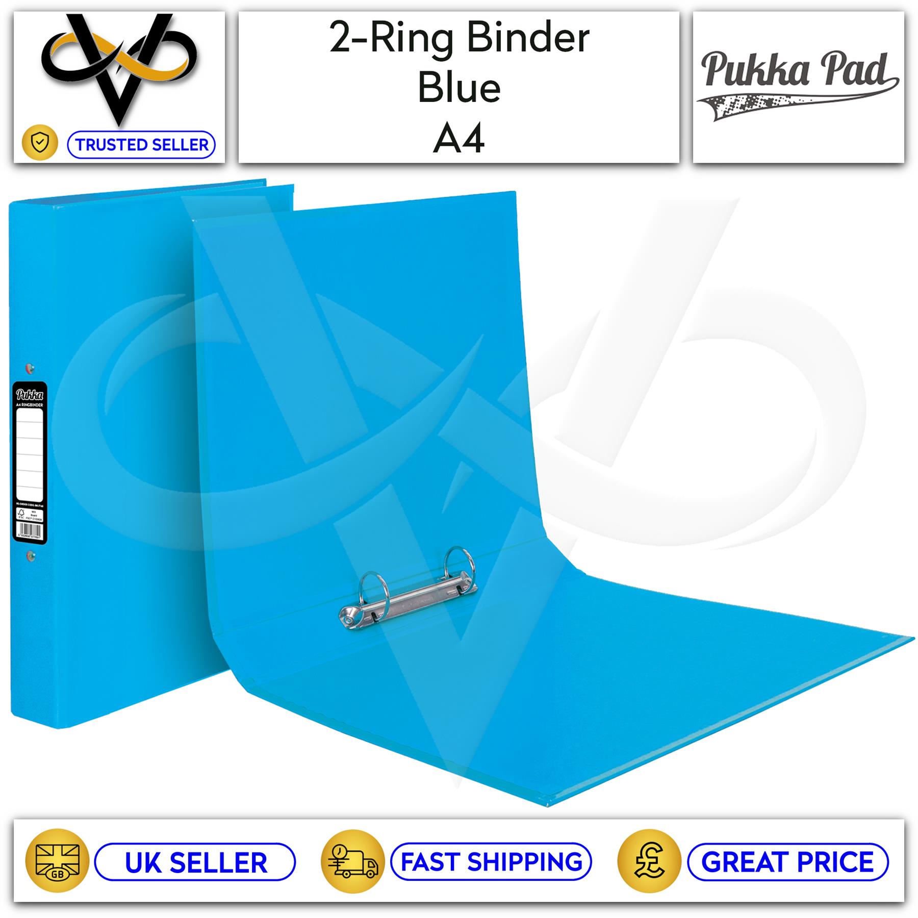 Pukka A4 Ring Binder 2-Ring Assorted Colours Black/Red/Blue/Purple/Pink/Navy - Picture 4 of 7