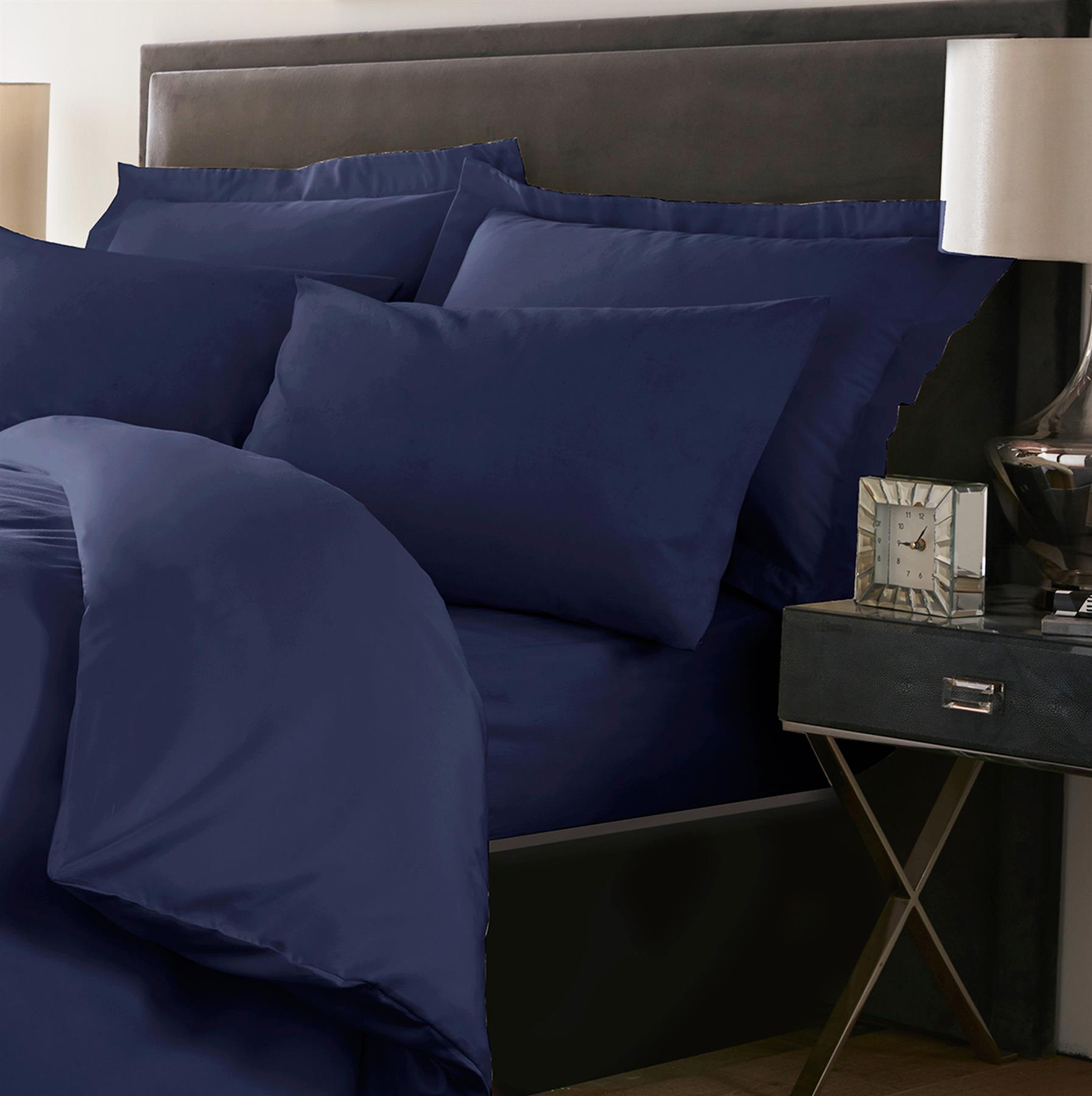 800TC Plain Dyed Cotton Rich Duvet Cover Or Extra Deep / Fitted / Flat Bed Sheet - Picture 21 of 25