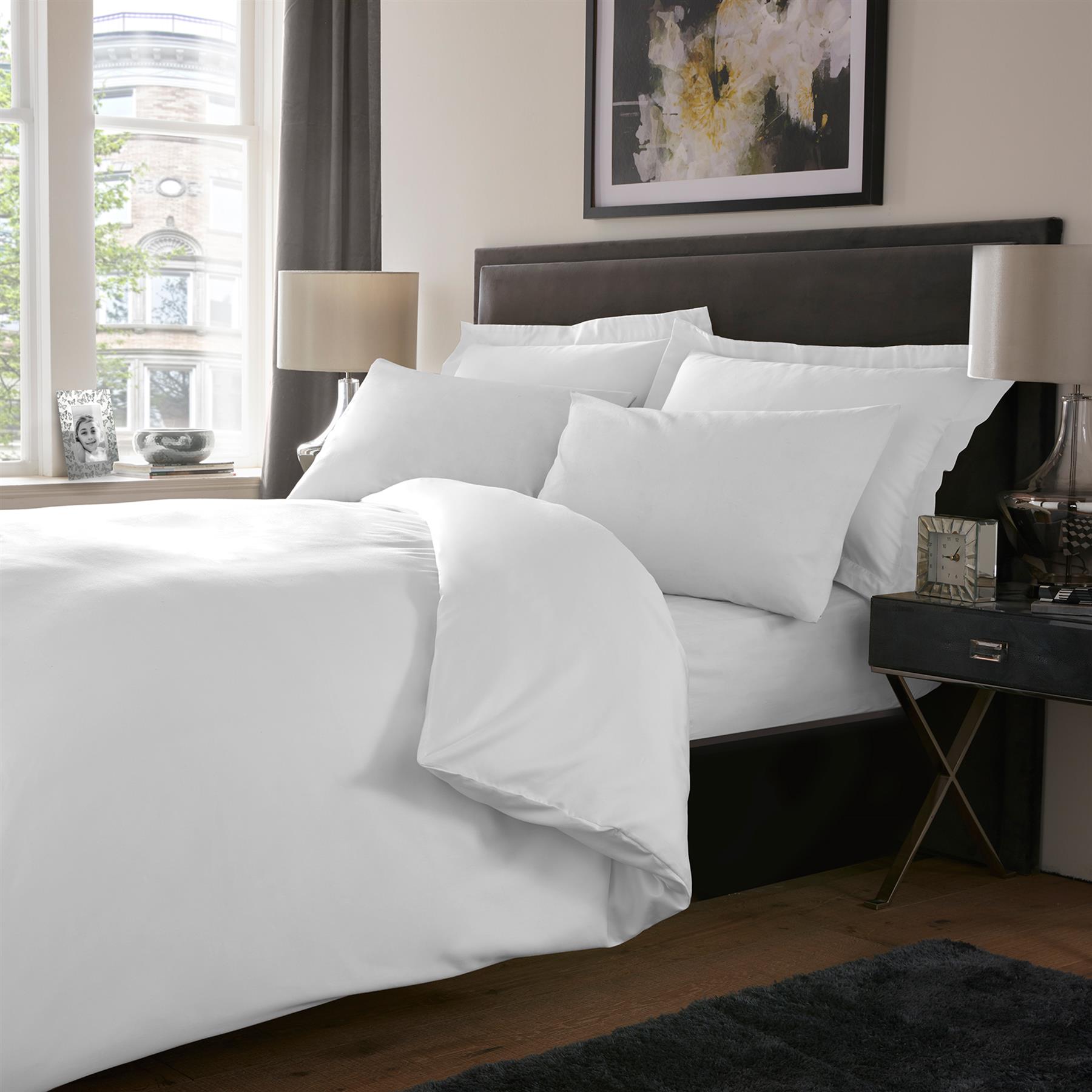 800TC Plain Dyed Cotton Rich Duvet Cover Or Extra Deep / Fitted / Flat Bed Sheet - Picture 24 of 25