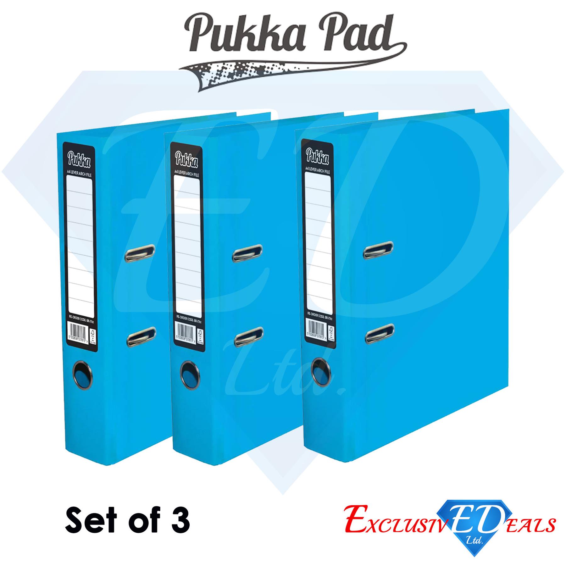 Pukka A4 Lever Arch Files Assorted & 20 Clear Plastic Punch Pockets Pukka A4 Lever Arch Files Assorted & 20 Clear Plastic Punch Pockets