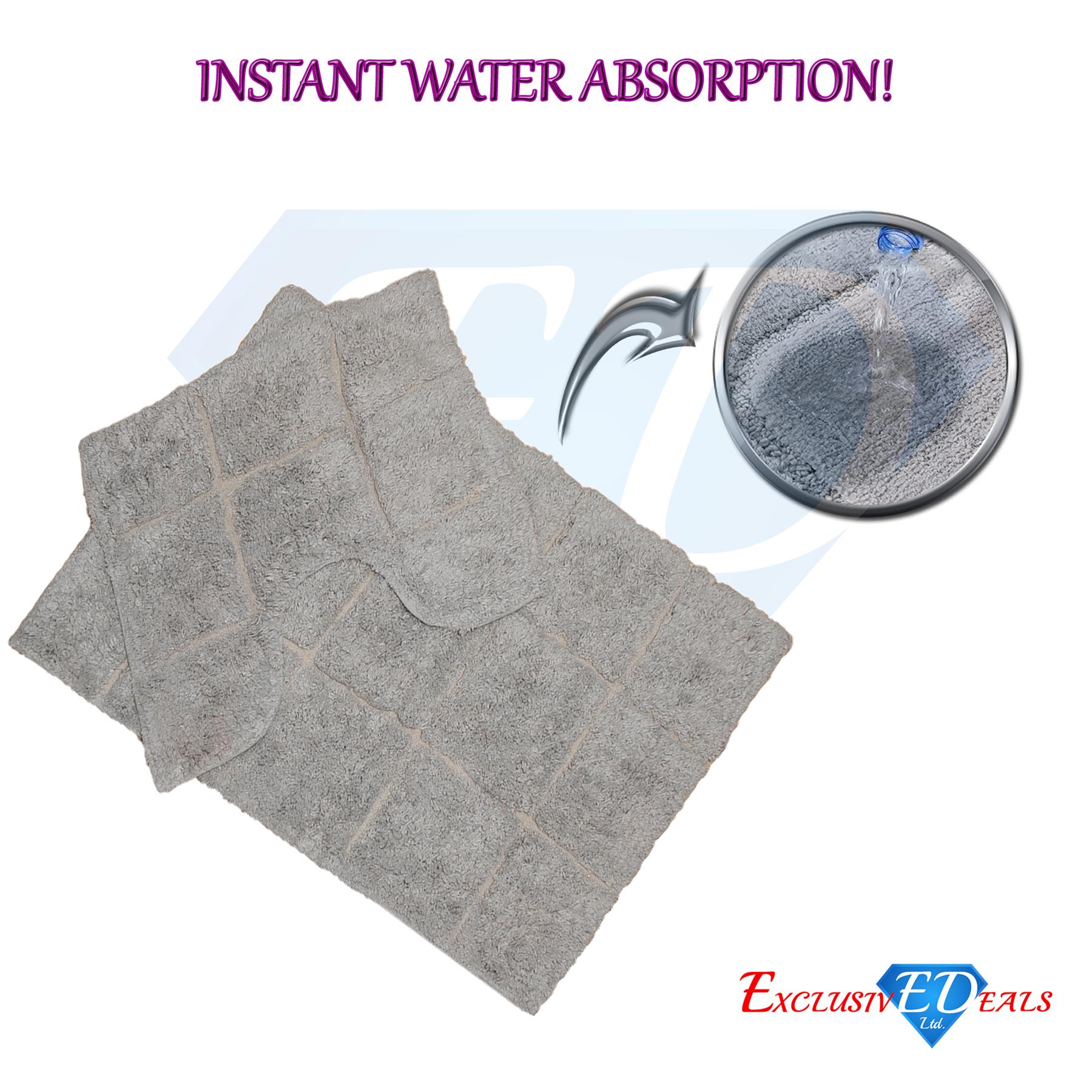 100% Cotton Non-Slip Bath Mats Absorbent Bathroom Pedestal - 2 Piece Set - Picture 12 of 12