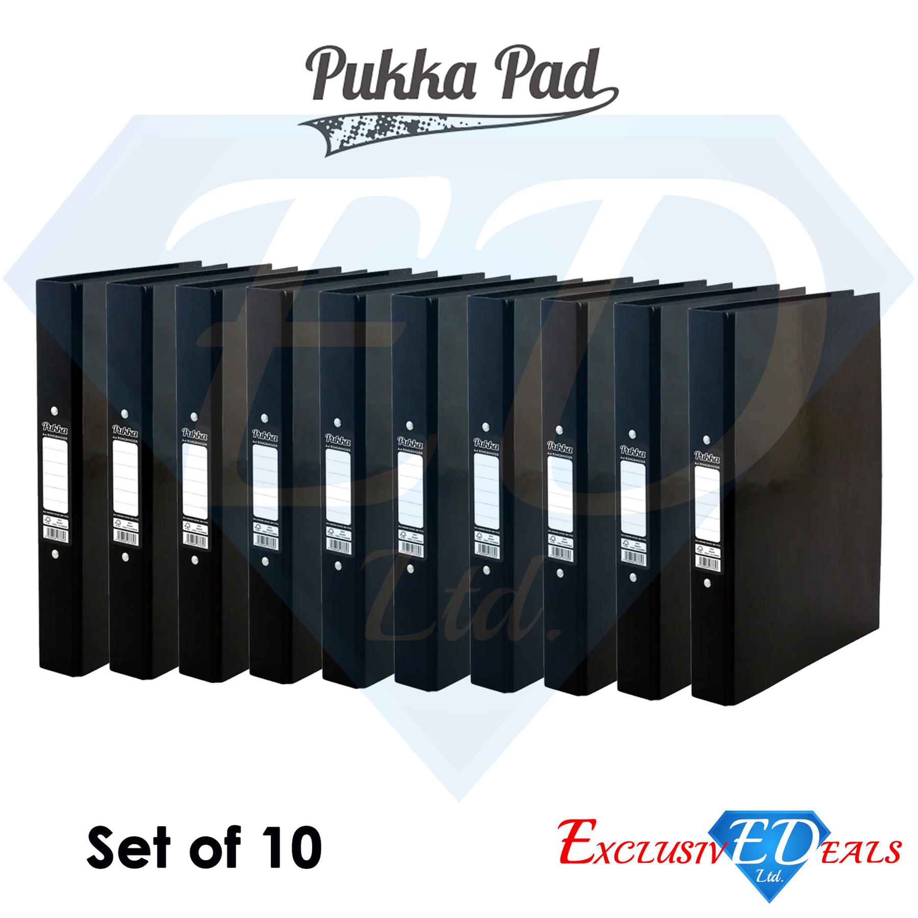10 Pack A4 Pukka 2Ring All Coloured Ring Binders Folder File or