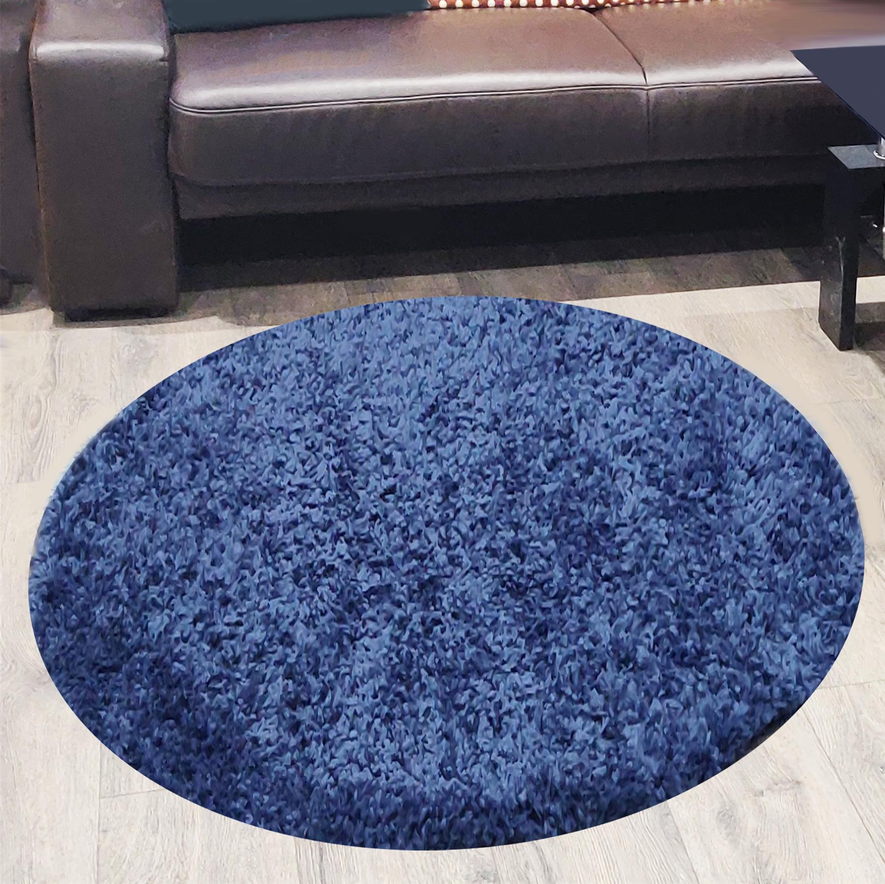 Circular Shaggy Rug Round Fuzzy Carpet Soft Fluffy No-Shed Floor Mat Living Room - Picture 65 of 96