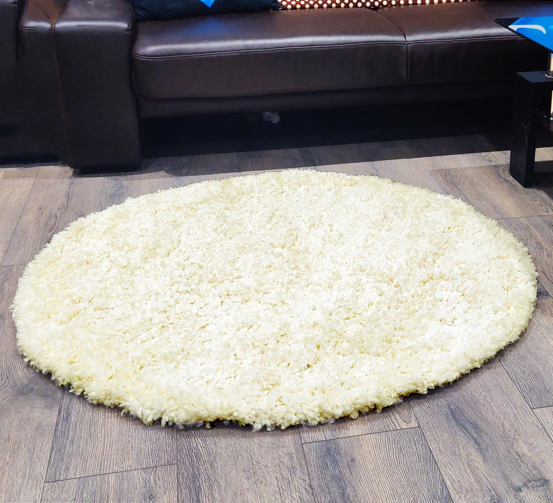 Circular Shaggy Rug Round Fuzzy Carpet Soft Fluffy No-Shed Floor Mat Living Room - Picture 25 of 96