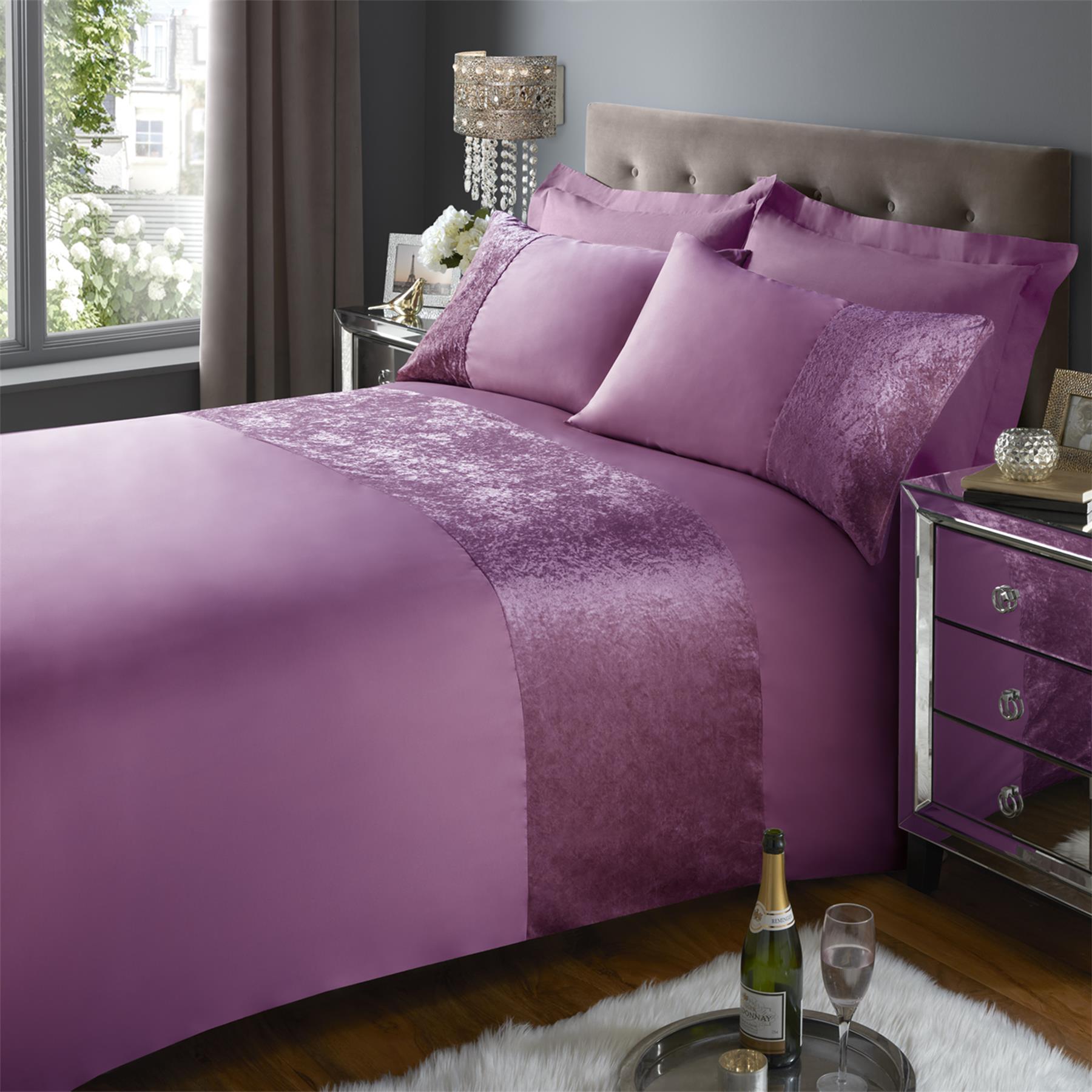 Set Micro Letto Con Fascia Velluto Schiacciato Copripiumino Federa Oxford Casalinga - Foto 26 di 49