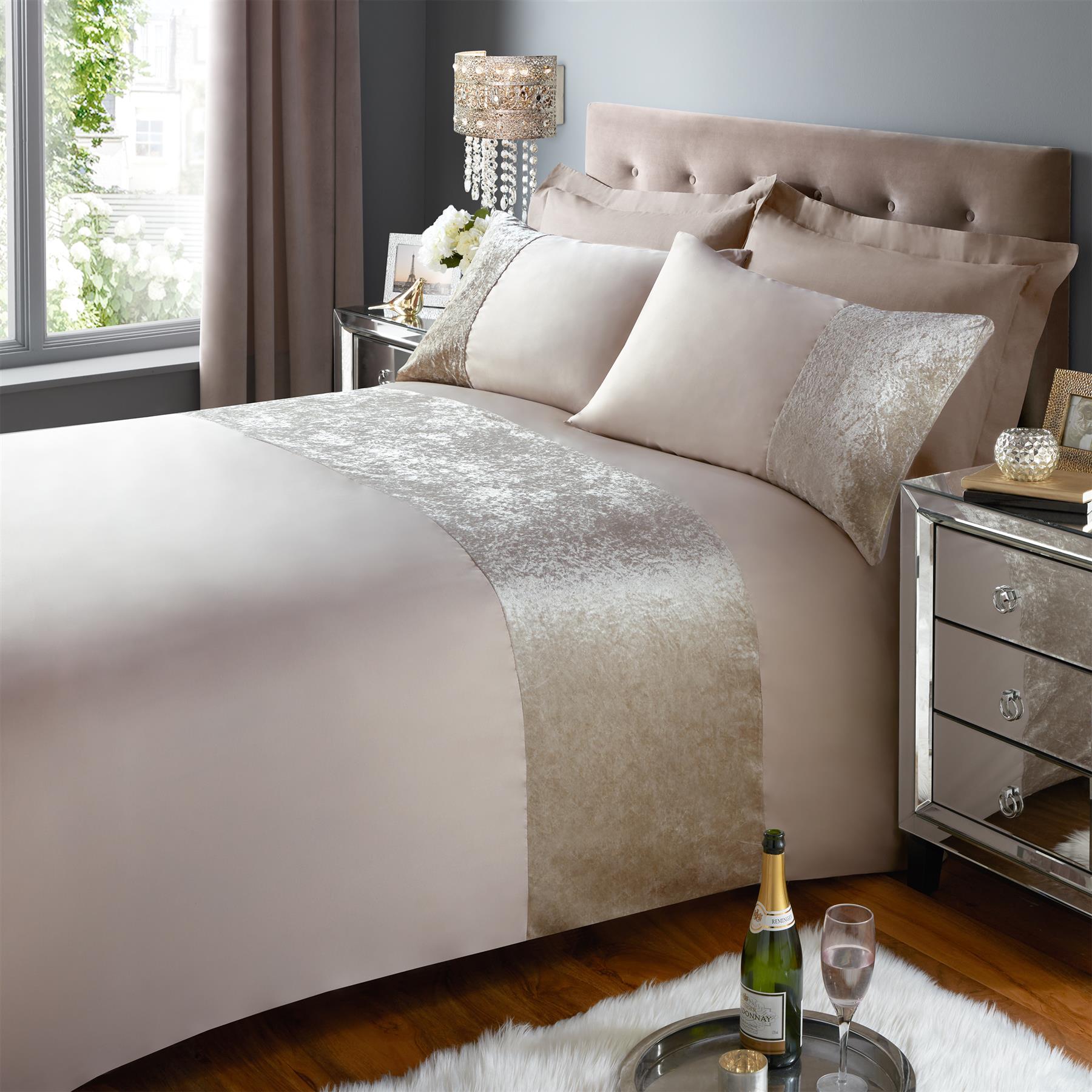 Set Micro Letto Con Fascia Velluto Schiacciato Copripiumino Federa Oxford Casalinga - Foto 42 di 49