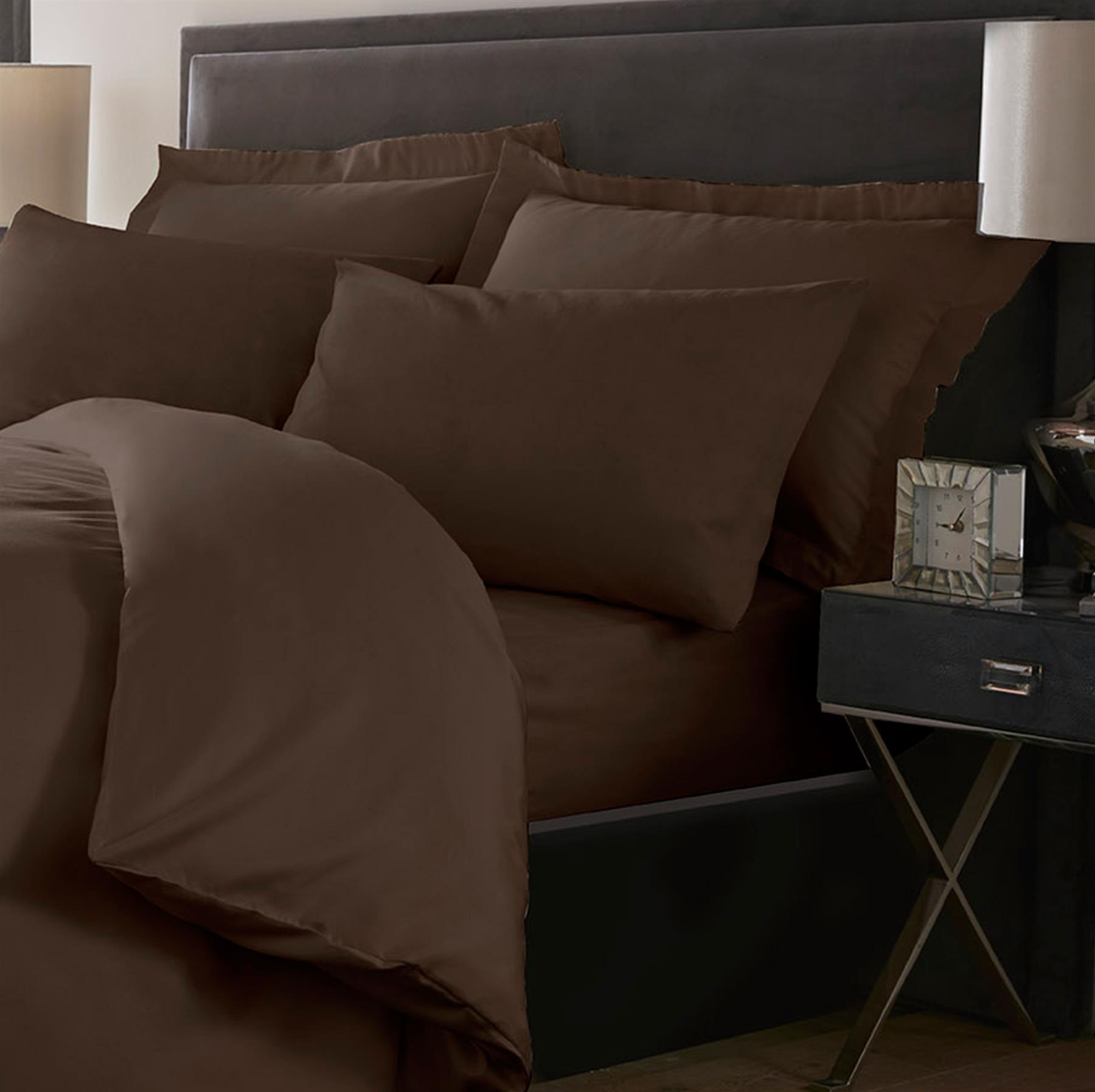 800TC Plain Dyed Cotton Rich Duvet Cover Or Extra Deep / Fitted / Flat Bed Sheet - Picture 9 of 25