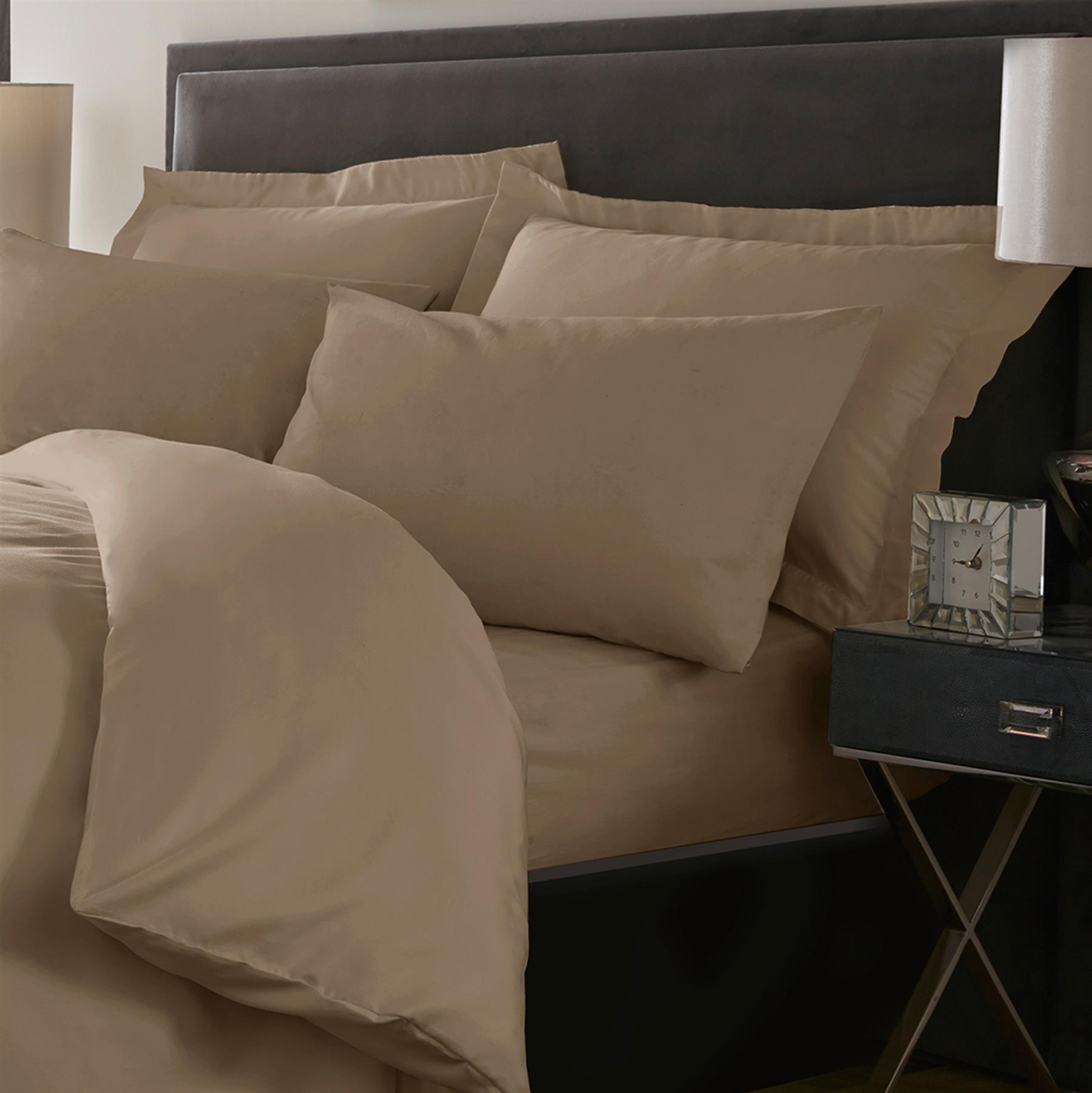 800TC Plain Dyed Cotton Rich Duvet Cover Or Extra Deep / Fitted / Flat Bed Sheet - Picture 17 of 25