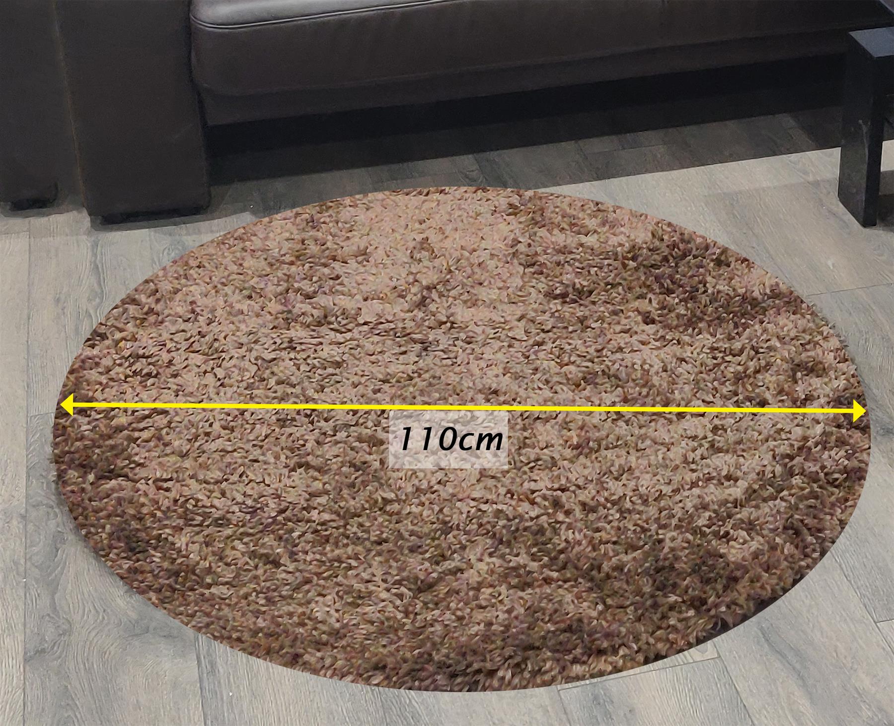 Circular Shaggy Rug Round Fuzzy Carpet Soft Fluffy No-Shed Floor Mat Living Room - Picture 15 of 96