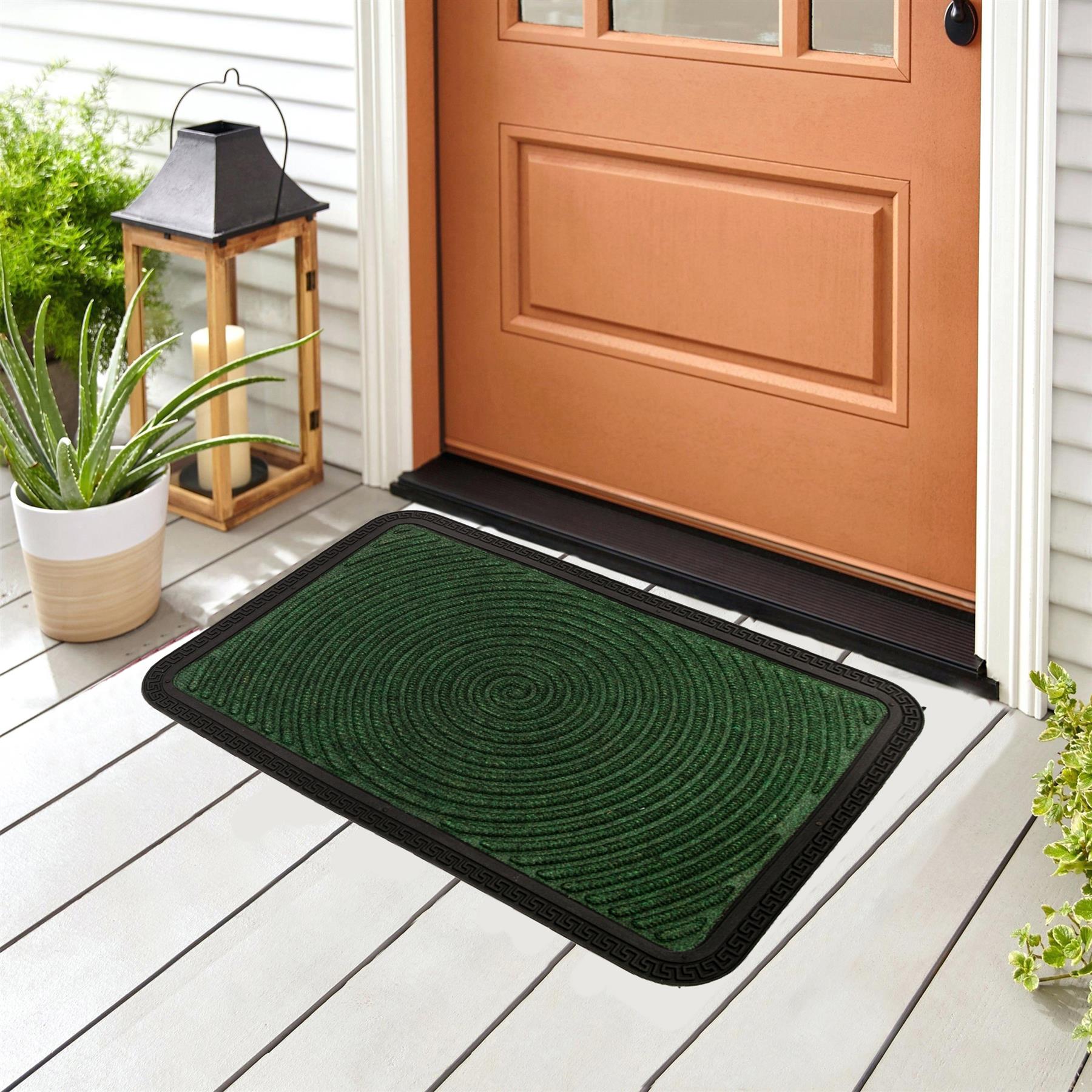 Natural Coir Door Mat 40 x 60cm Indoor Outdoor Spiral Celtic Knot Print Home Rug - Picture 30 of 41