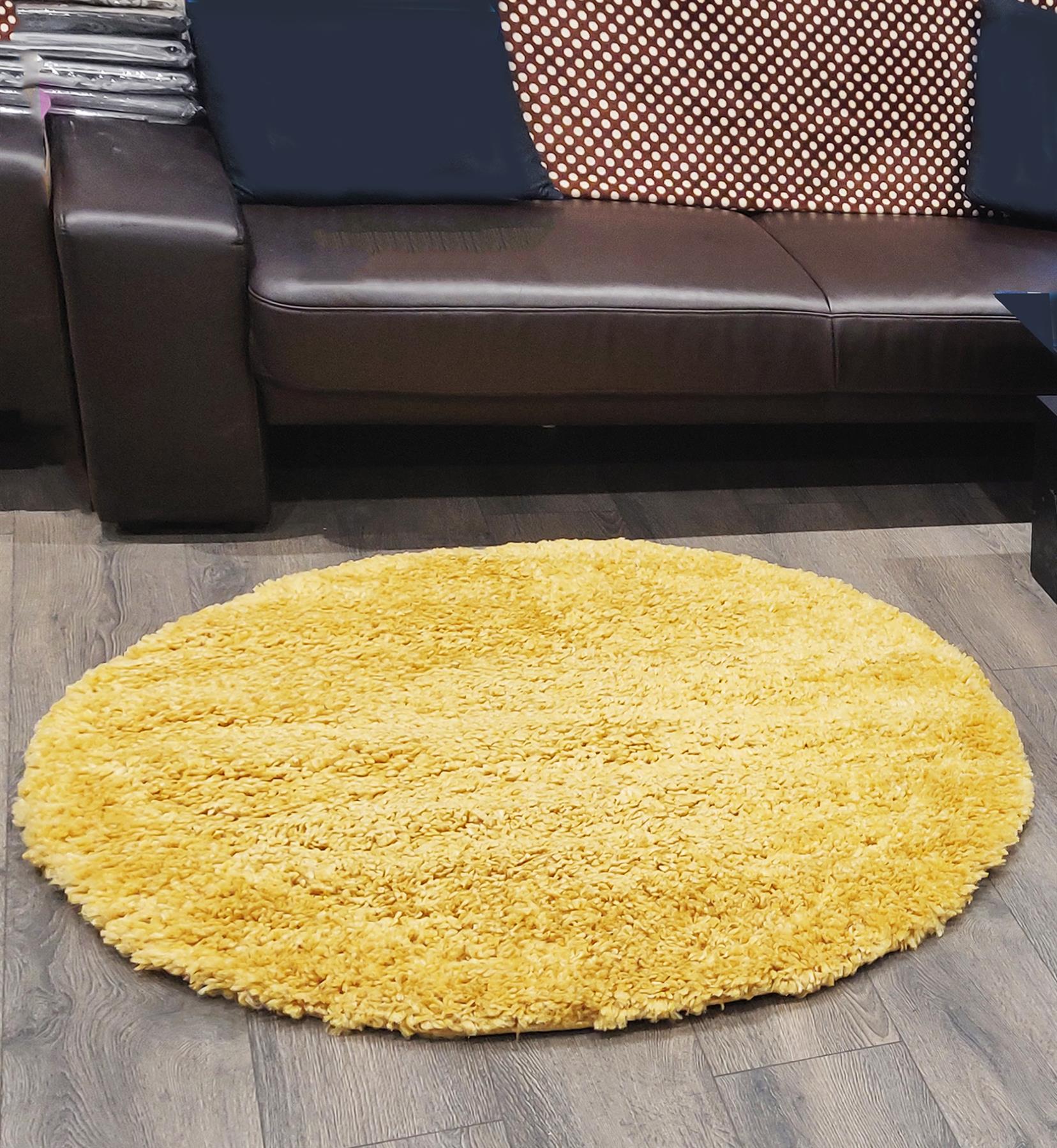 Circular Shaggy Rug Round Fuzzy Carpet Soft Fluffy No-Shed Floor Mat Living Room - Picture 57 of 96