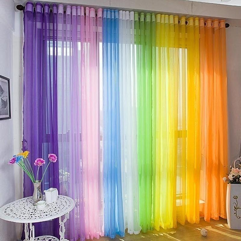 Voile Curtain 1 Panel Slot Top Or Eyelet Ring Top Mesh See-Through Net Curtain - Picture 45 of 60