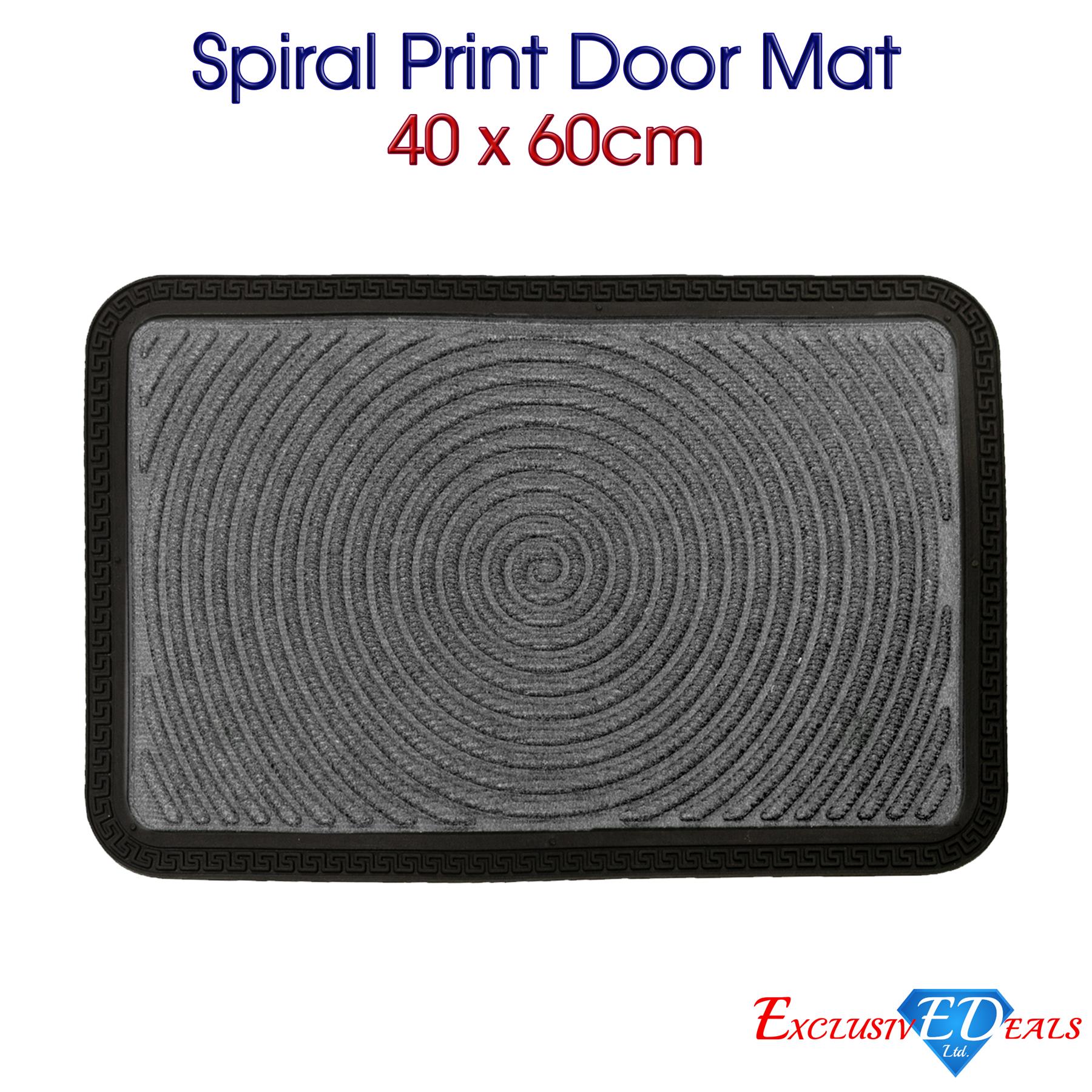 Natural Coir Door Mat 40 x 60cm Indoor Outdoor Spiral Celtic Knot Print Home Rug - Picture 16 of 41