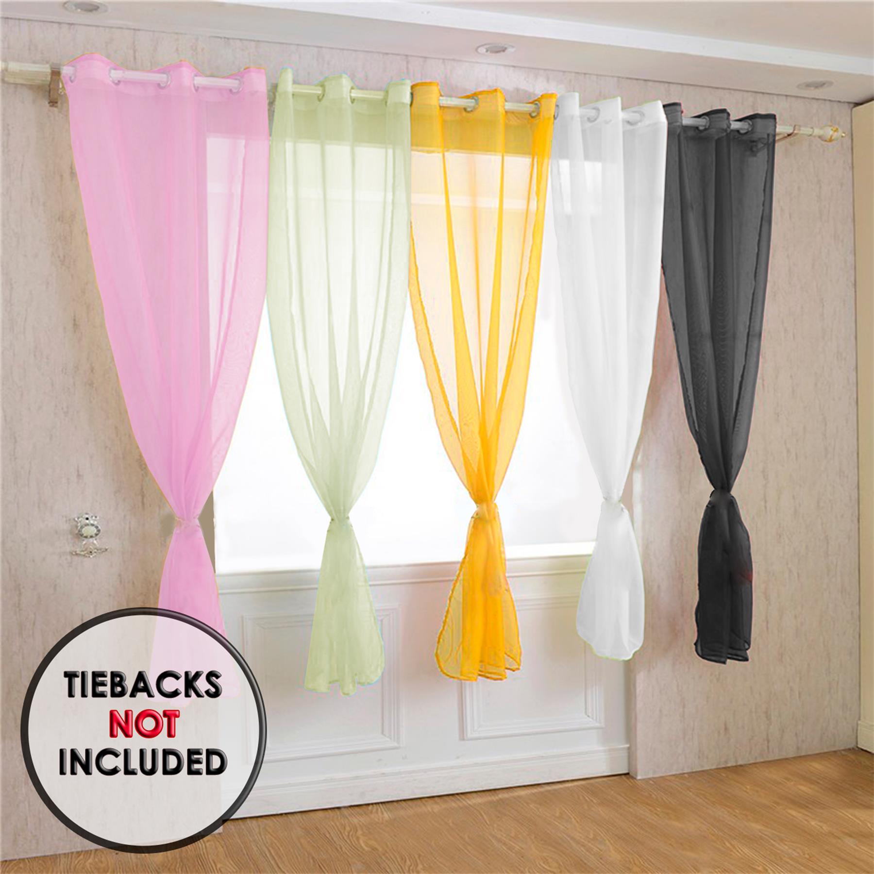 Voile Curtain 1 Panel Slot Top Or Eyelet Ring Top Mesh See-Through Net Curtain - Picture 13 of 60