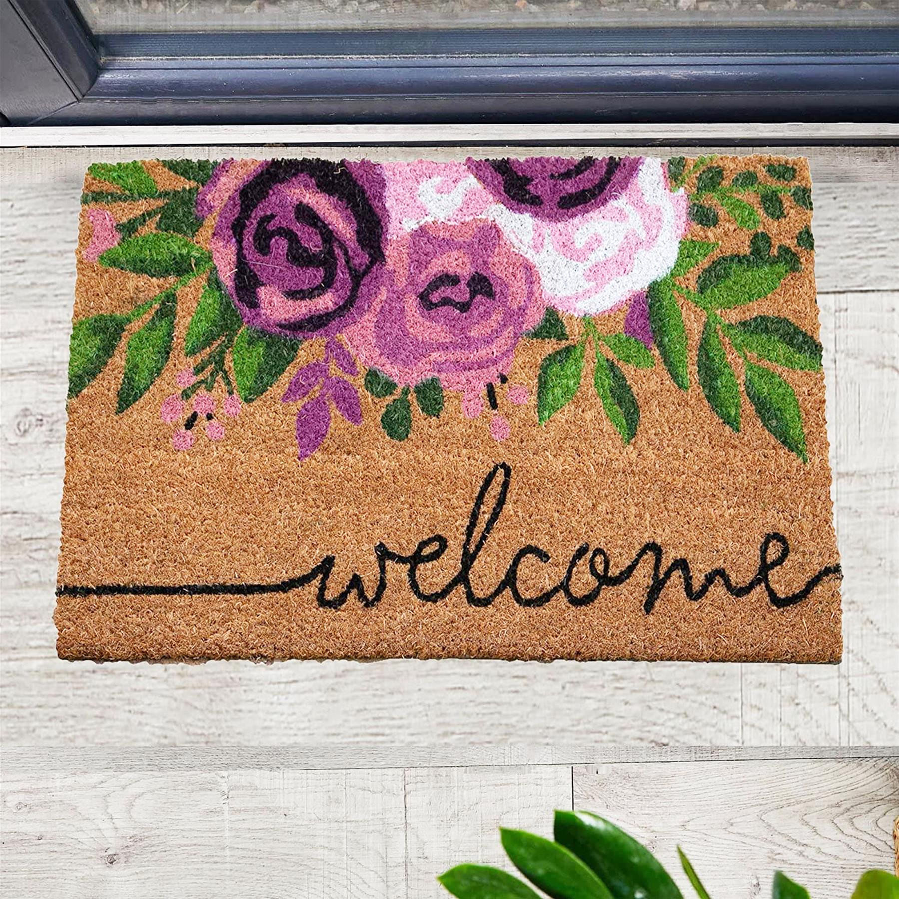 Door Mat Doormats Non Slip Natural Coir Welcome Indoor Outdoor Home Backdoor Mat - Picture 50 of 52