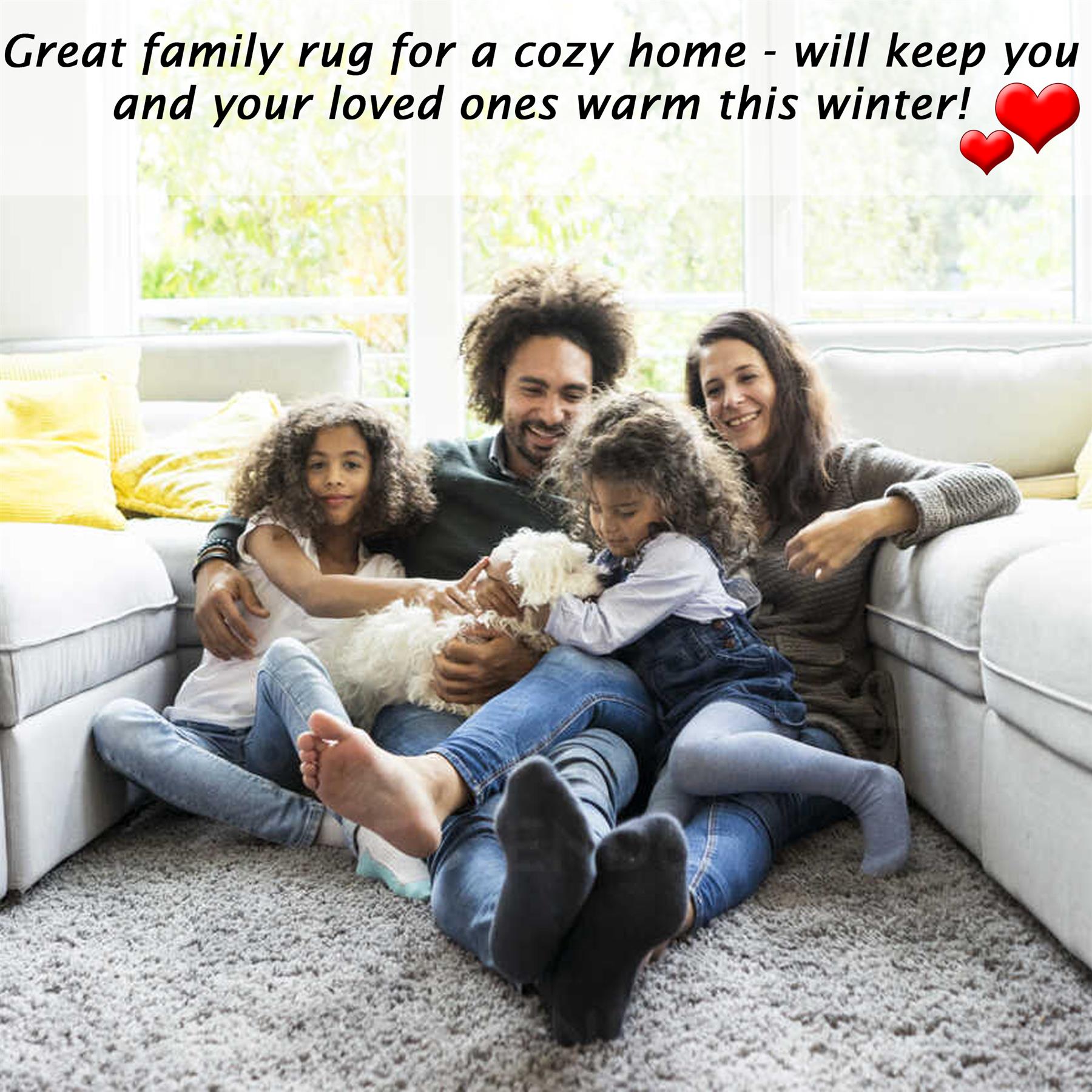 Circular Shaggy Rug Round Fuzzy Carpet Soft Fluffy No-Shed Floor Mat Living Room - Picture 48 of 96