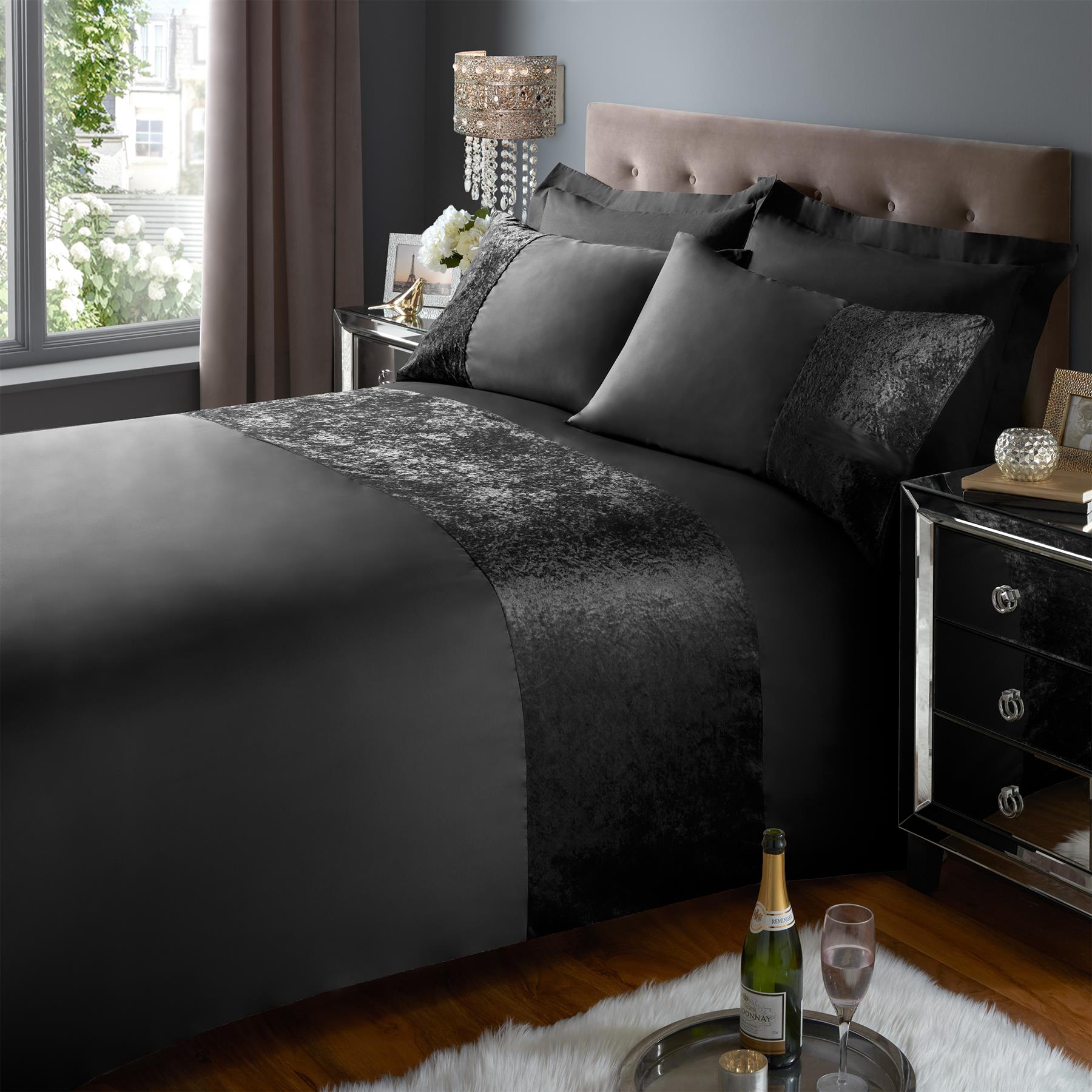 Set Micro Letto Con Fascia Velluto Schiacciato Copripiumino Federa Oxford Casalinga - Foto 34 di 49
