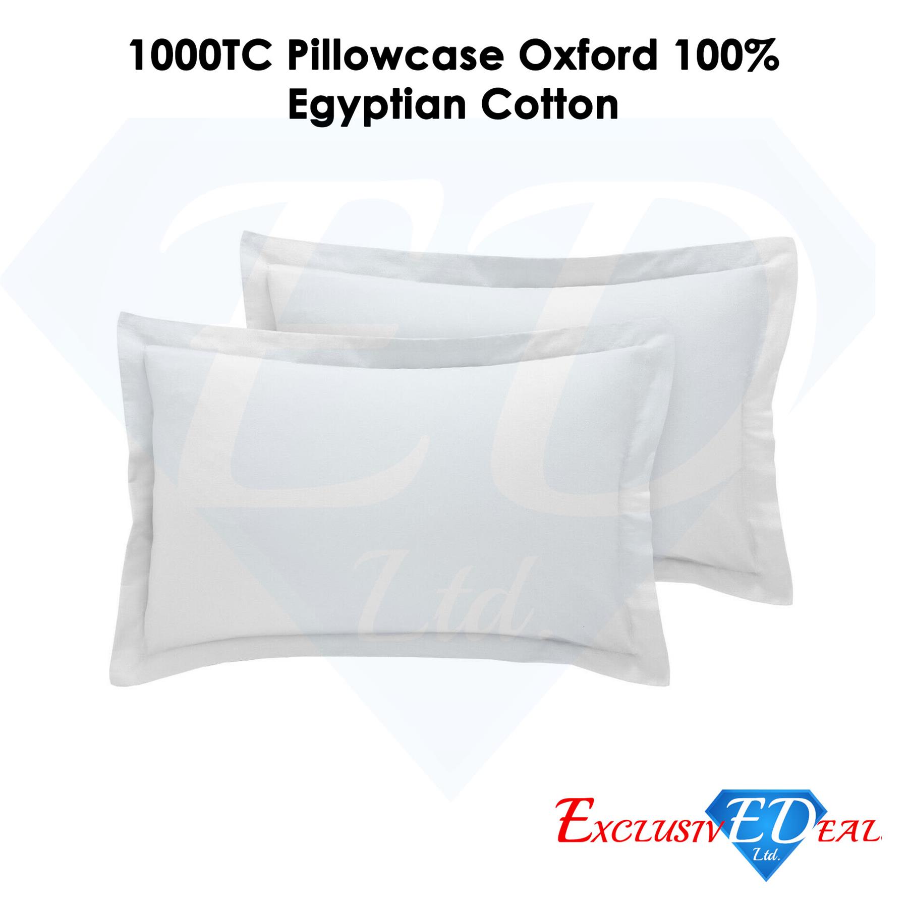 1000TC - Par de fundas de almohada Oxford/ama de casa de lujo teñidas lisas 100 % algodón egipcio - Imagen 8 de 12