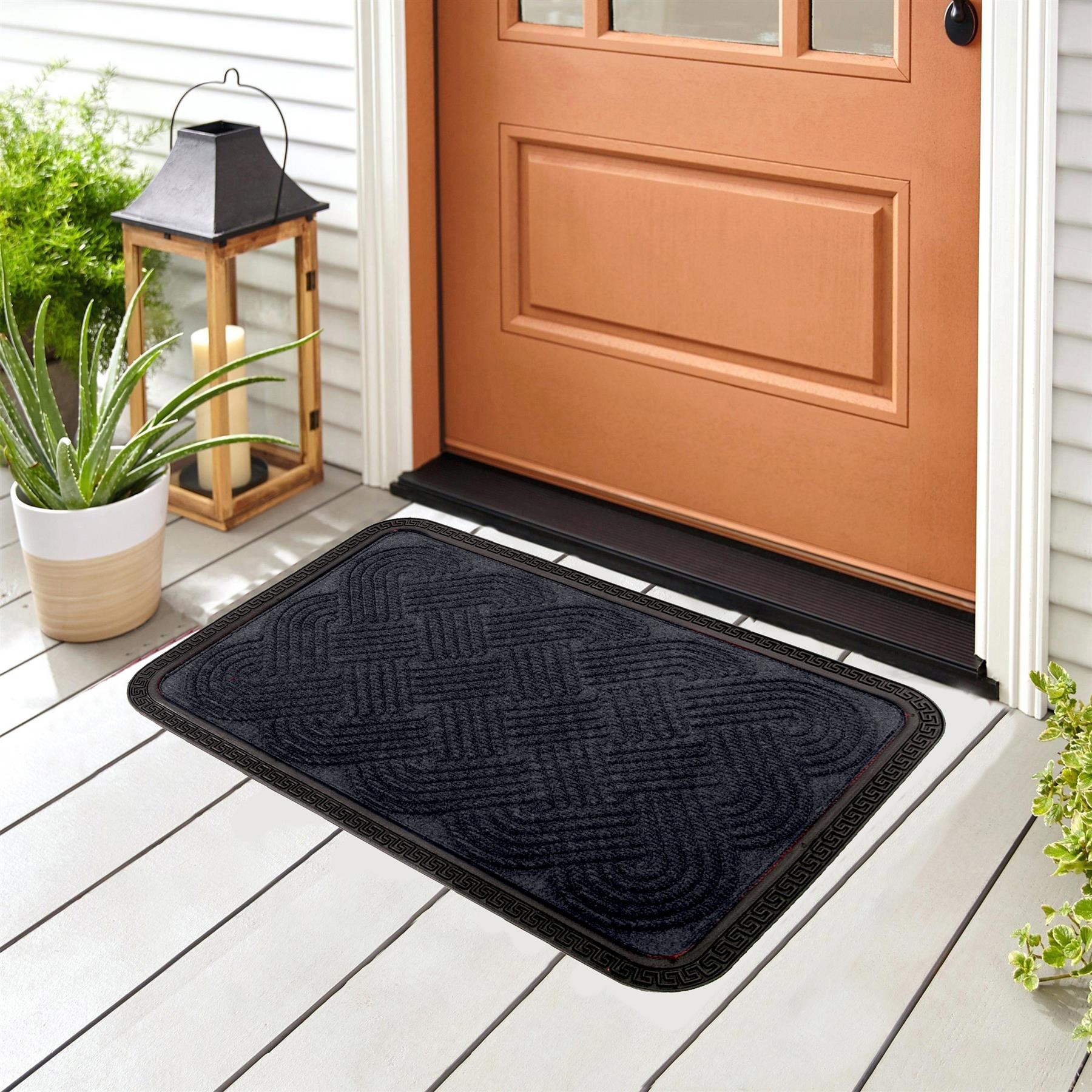 Natural Coir Door Mat 40 x 60cm Indoor Outdoor Spiral Celtic Knot Print Home Rug - Picture 22 of 41