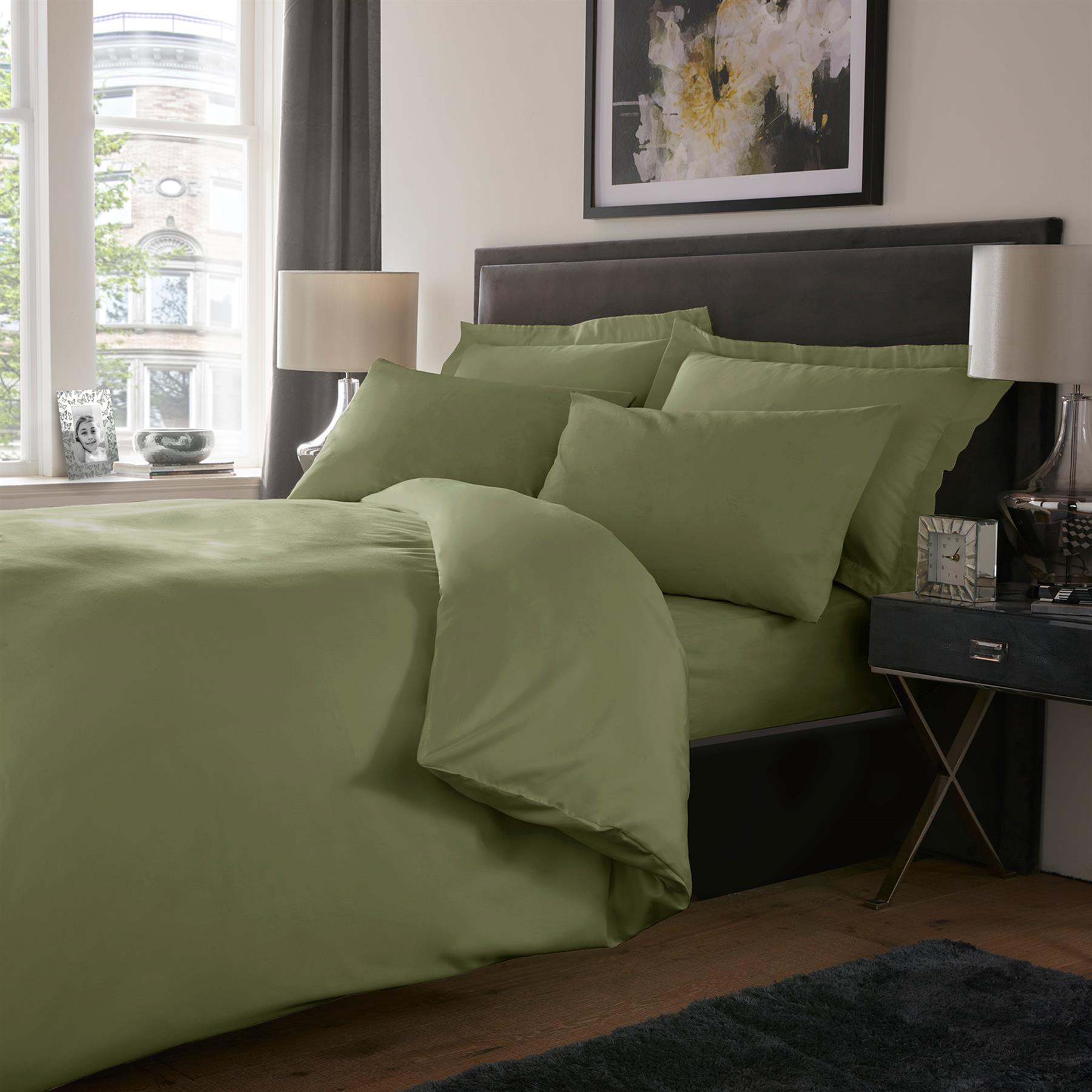 800TC Plain Dyed Cotton Rich Duvet Cover Or Extra Deep / Fitted / Flat Bed Sheet - Picture 18 of 25