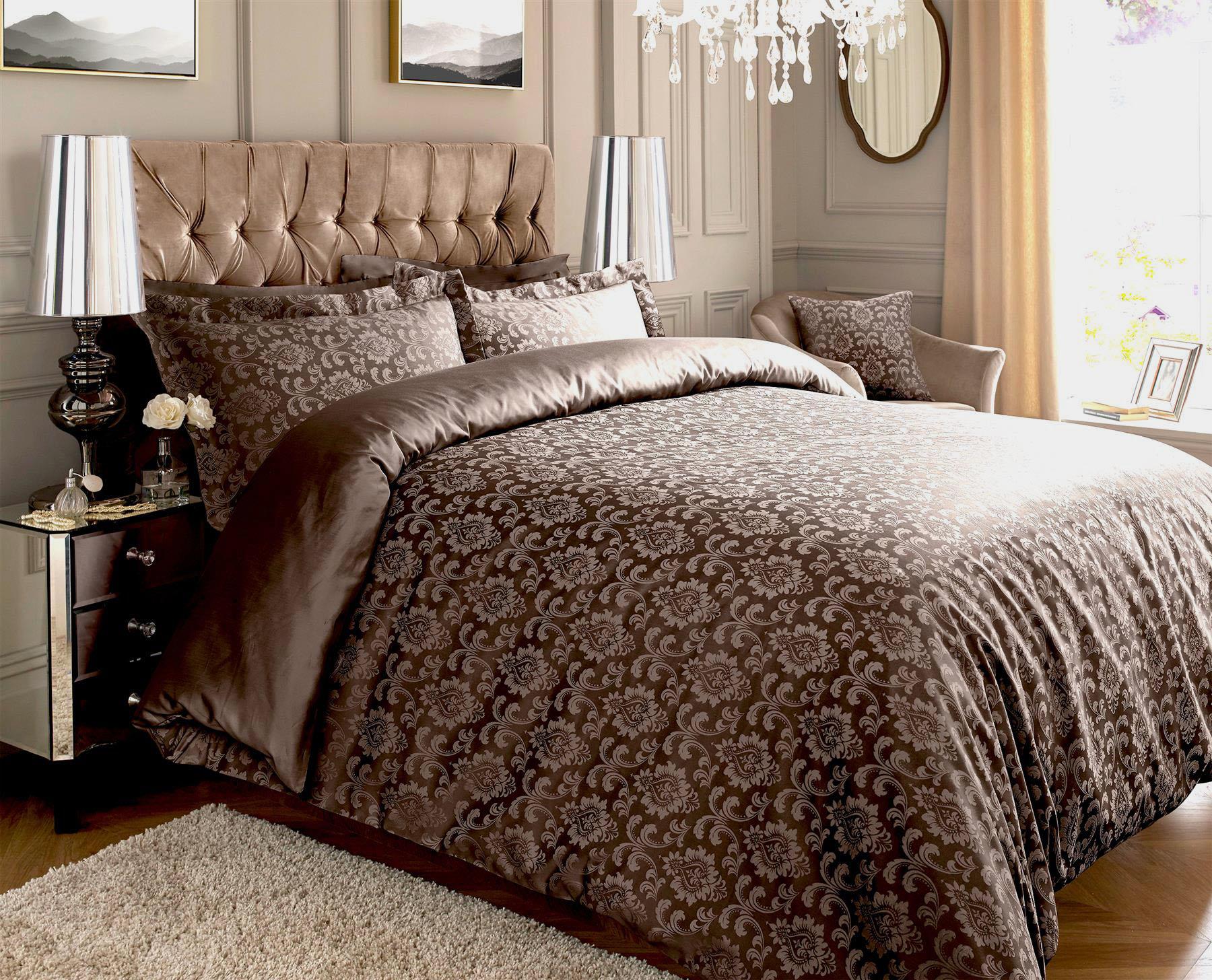 600TC Jacquard Damask Duvet Cover Sets Cotton Rich Extra Pillowcases - Picture 13 of 37