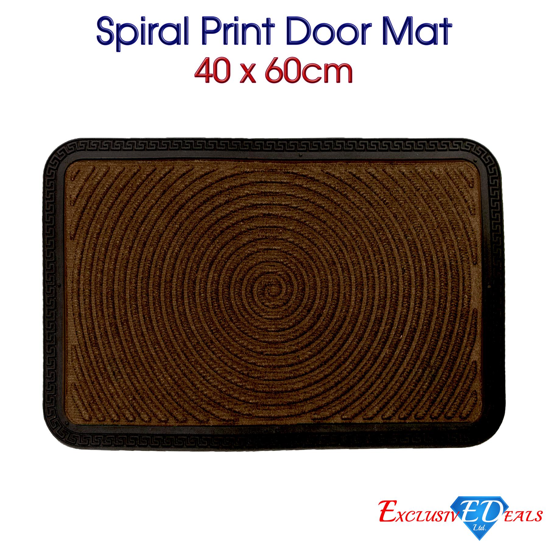 Natural Coir Door Mat 40 x 60cm Indoor Outdoor Spiral Celtic Knot Print Home Rug - Picture 8 of 41