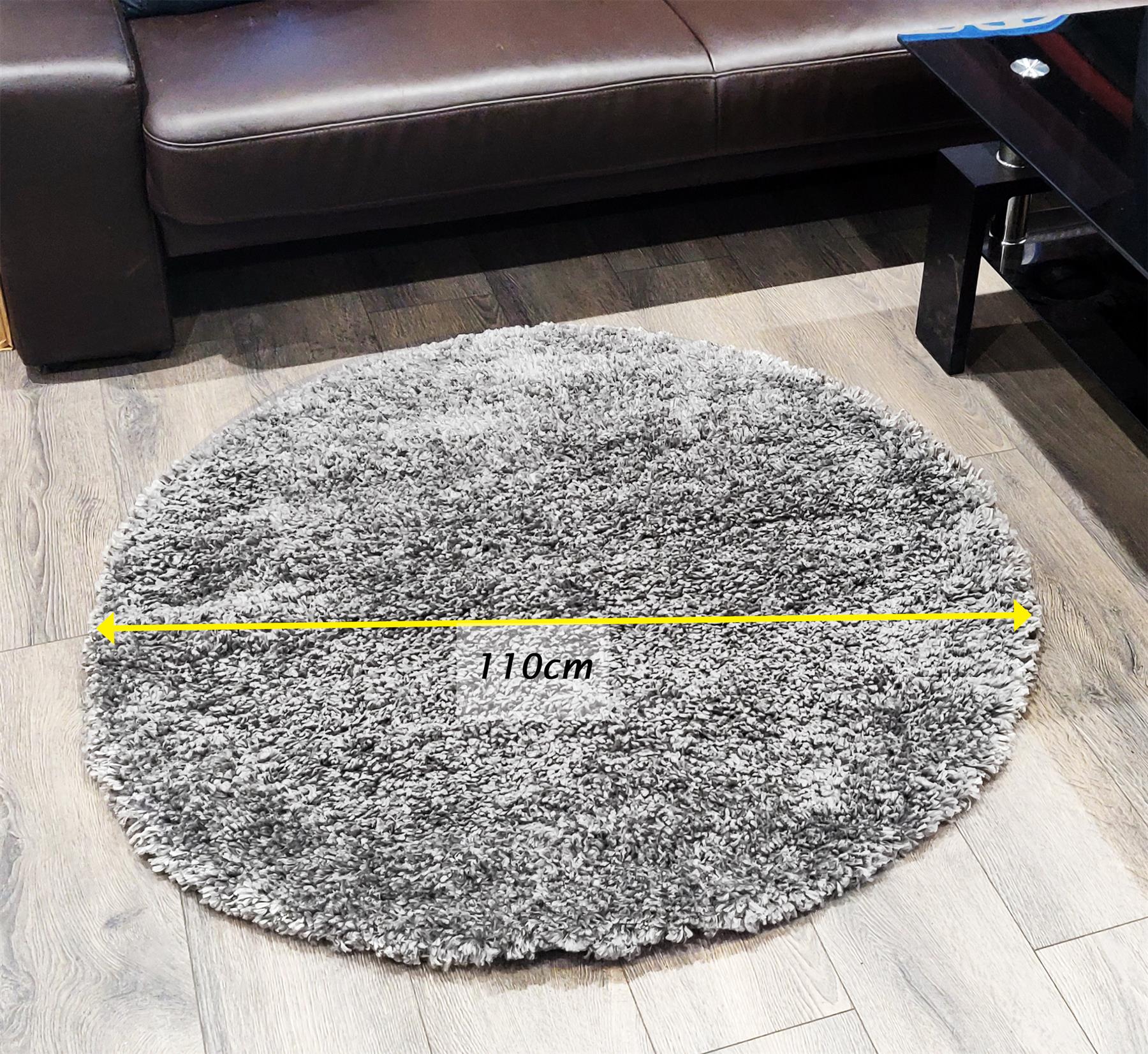 Circular Shaggy Rug Round Fuzzy Carpet Soft Fluffy No-Shed Floor Mat Living Room - Picture 46 of 96