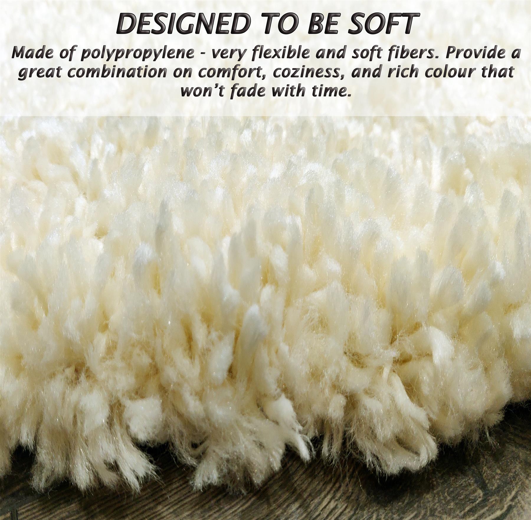 Circular Shaggy Rug Round Fuzzy Carpet Soft Fluffy No-Shed Floor Mat Living Room - Picture 27 of 96