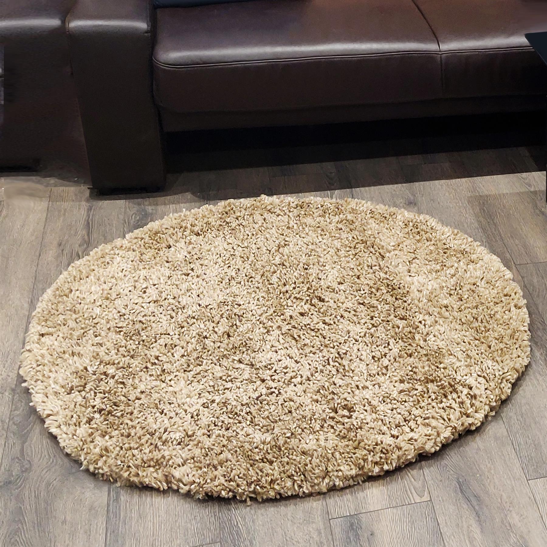 Circular Shaggy Rug Round Fuzzy Carpet Soft Fluffy No-Shed Floor Mat Living Room - Picture 2 of 96