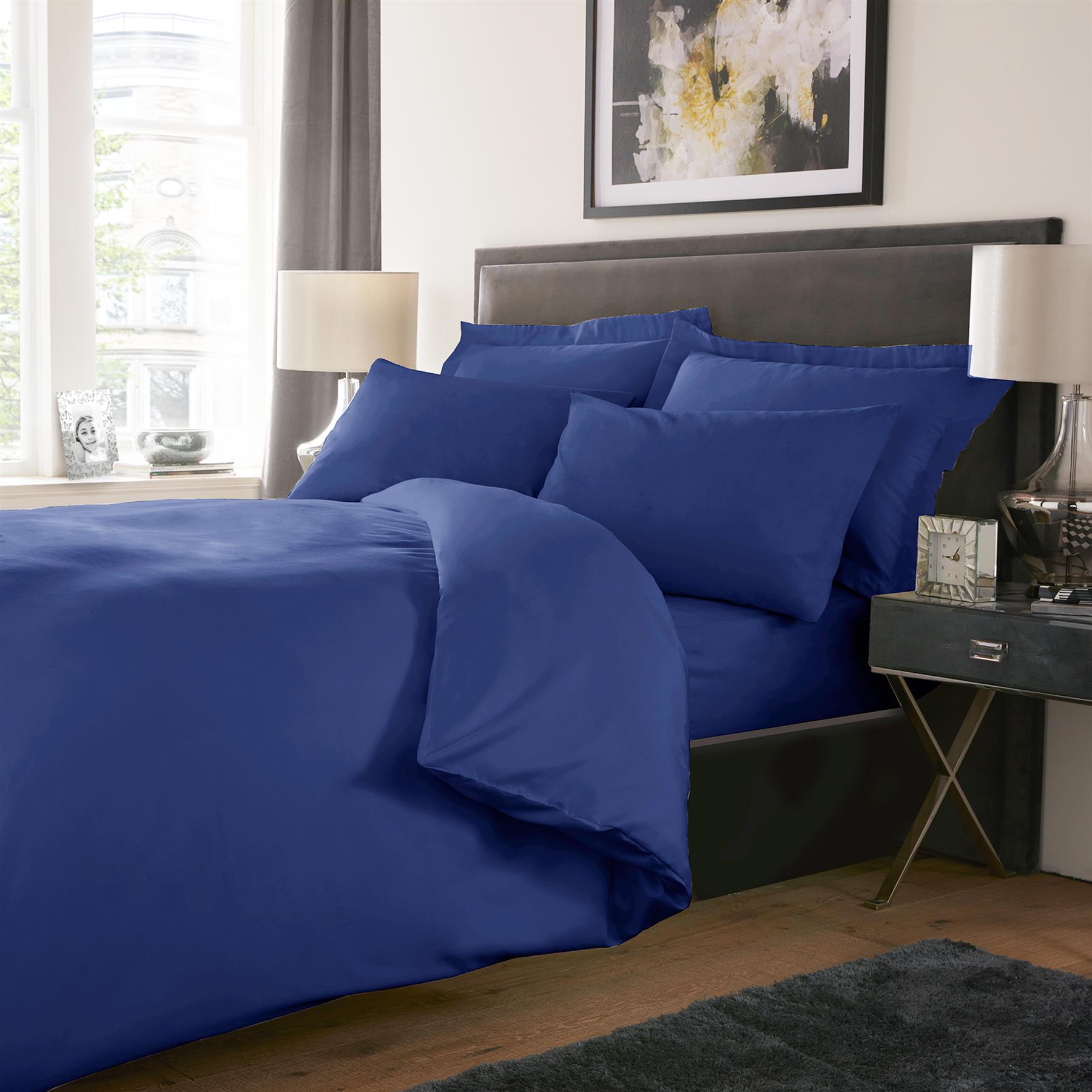 800TC Plain Dyed Cotton Rich Duvet Cover Or Extra Deep / Fitted / Flat Bed Sheet - Picture 22 of 25