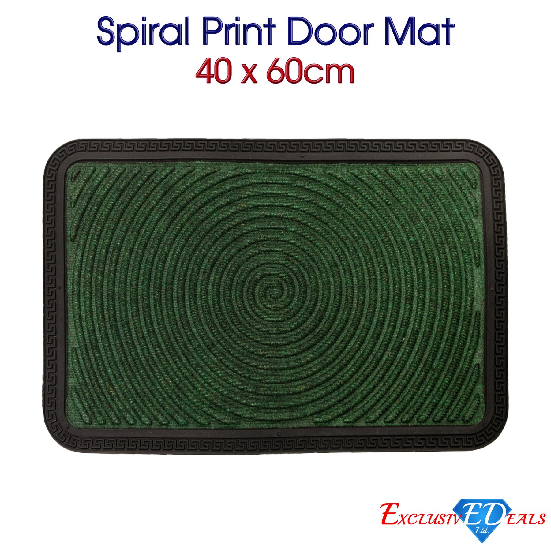 Natural Coir Door Mat 40 x 60cm Indoor Outdoor Spiral Celtic Knot Print Home Rug - Picture 12 of 41