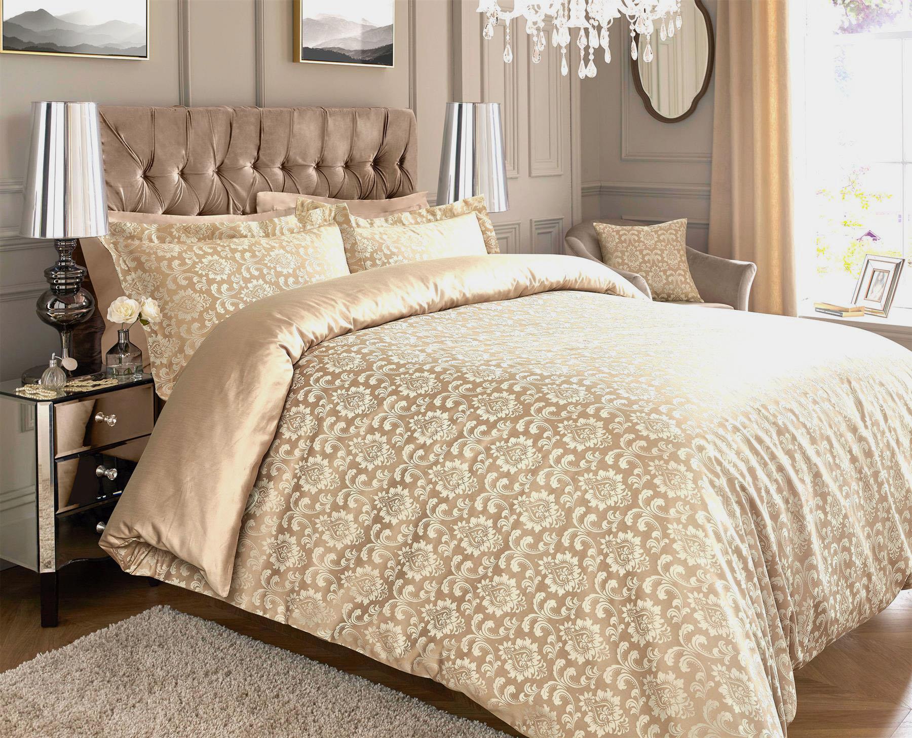 600TC Jacquard Damask Duvet Cover Sets Cotton Rich Extra Pillowcases - Picture 20 of 37