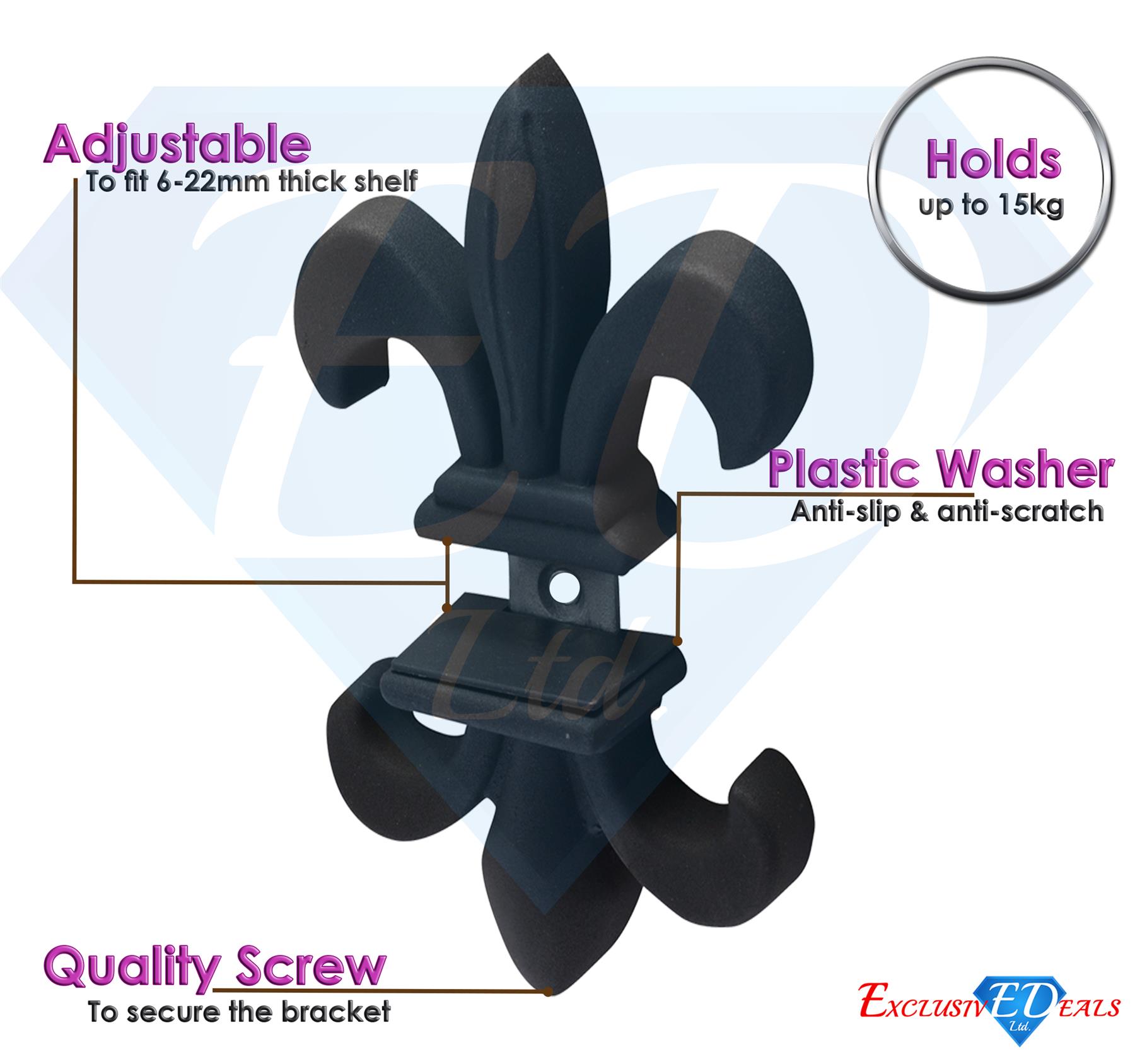 Cast Iron Wall Shelf Brackets - Heavy Duty Vintage Victorian Antique Rustic - Picture 19 of 49