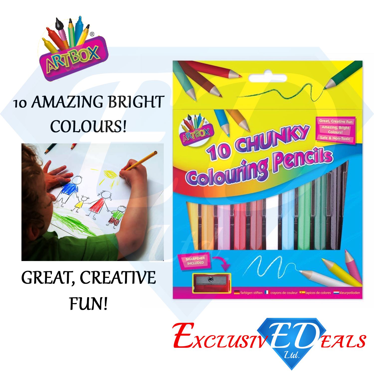 Assorted Colouring Pencils Chunky Erasable Art Soft Full/Half Size Drawing Kids eBay