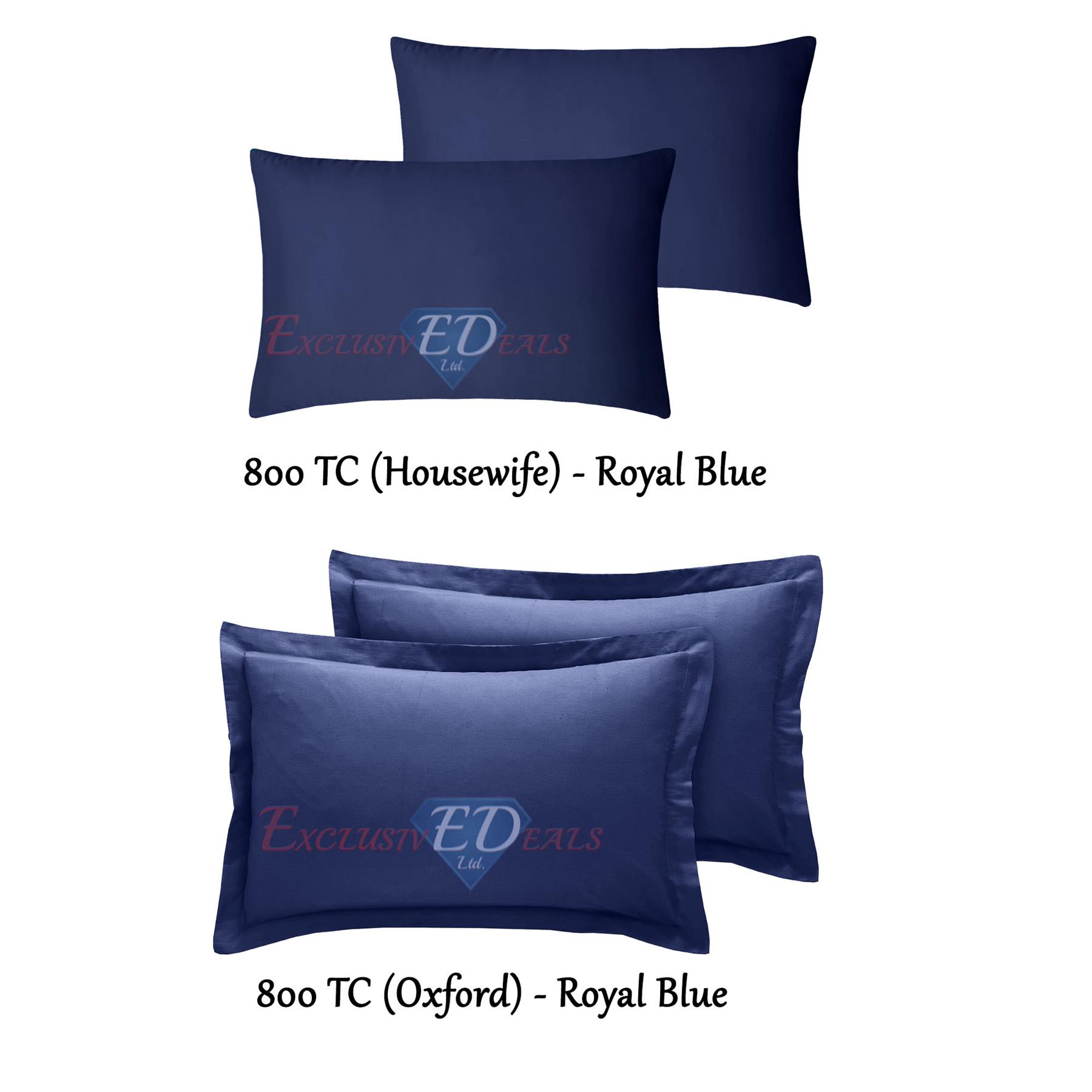 Fundas de almohada y fundas de almohada Oxford ricas en algodón liso de 800 tc - Imagen 12 de 13
