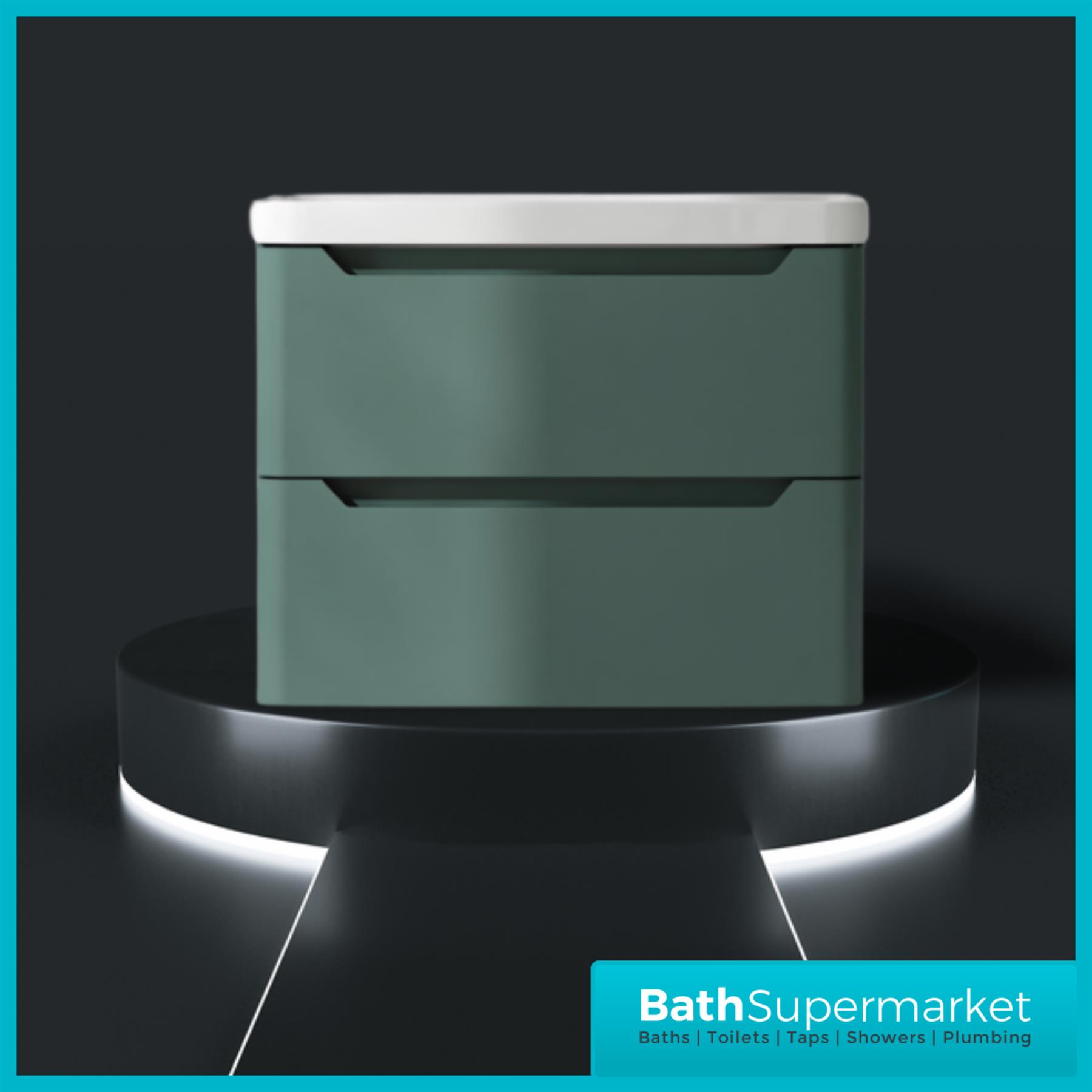 Bathroom Vanity Unit Basin Sink Furniture Storage Biella Green BTW WC Pan - Picture 30 of 36
