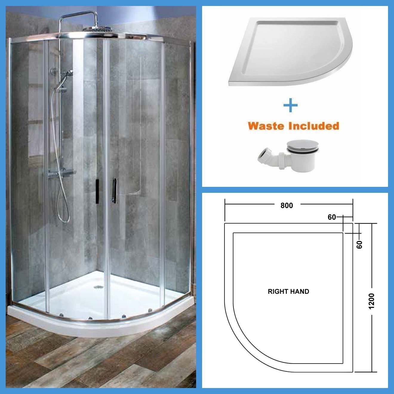 1200x800 Quadrant Shower Enclosure Basin Toilet Bathroom Suite Tap