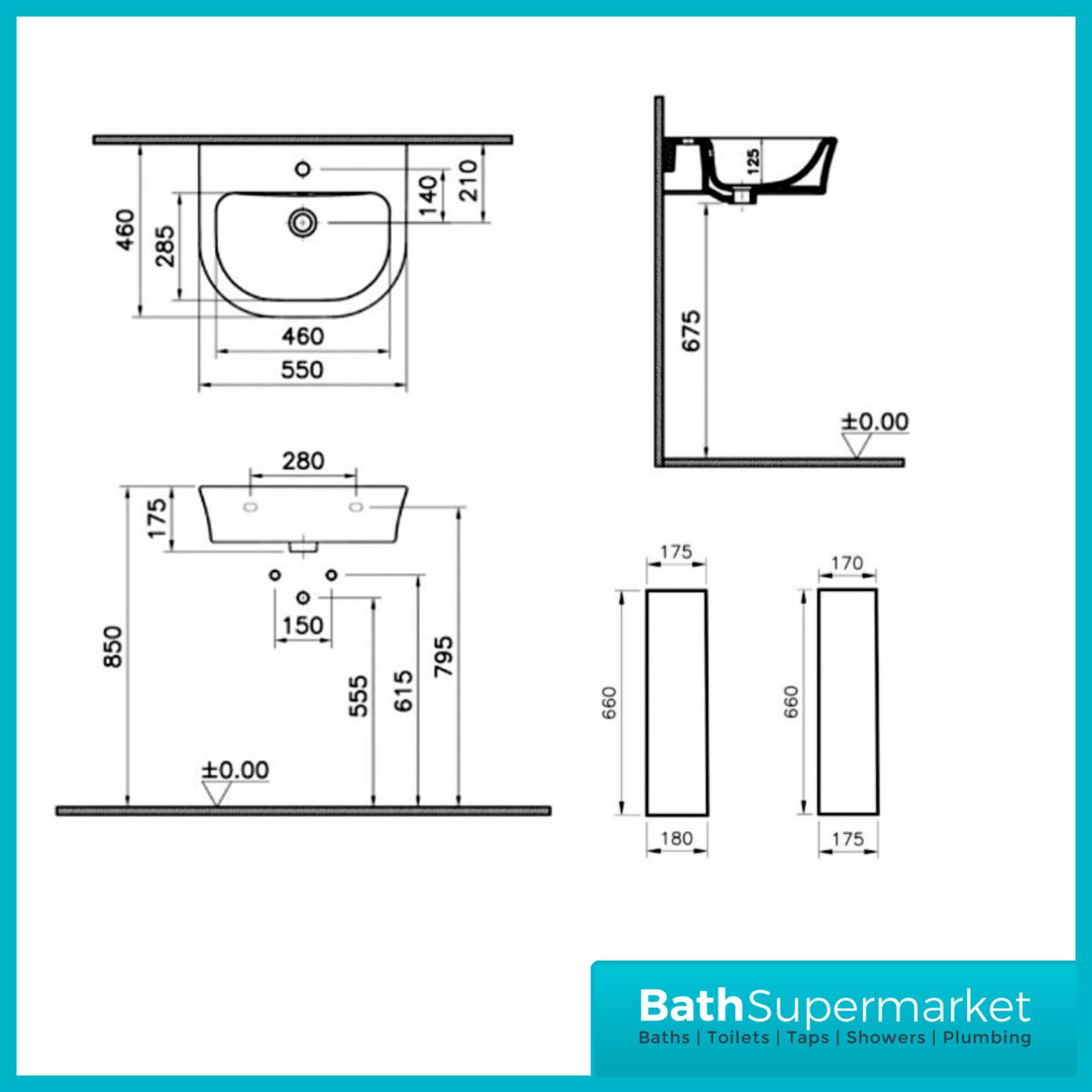 Bathroom Suite Close Coupled Toilet WC Basin Sink Full-Pedestal Rimless-Bidet - Picture 14 of 18
