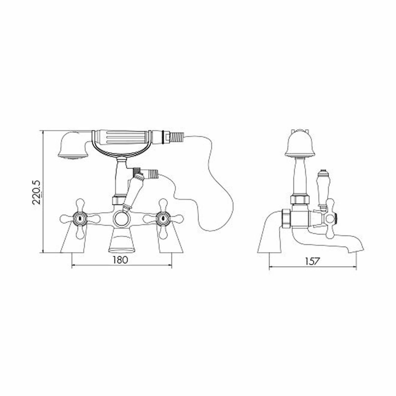 Traditional Classic Chrome Bathroom Taps Sink Basin Mixer Bath Filler