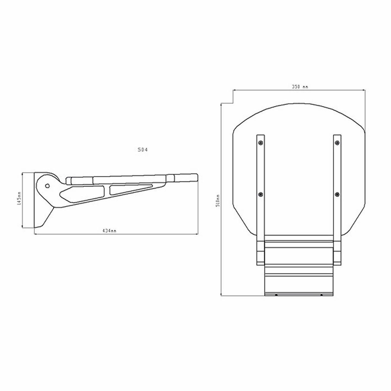 Wall Mounted Folding Shower Seat Compact Detachable Modern Shower Seat