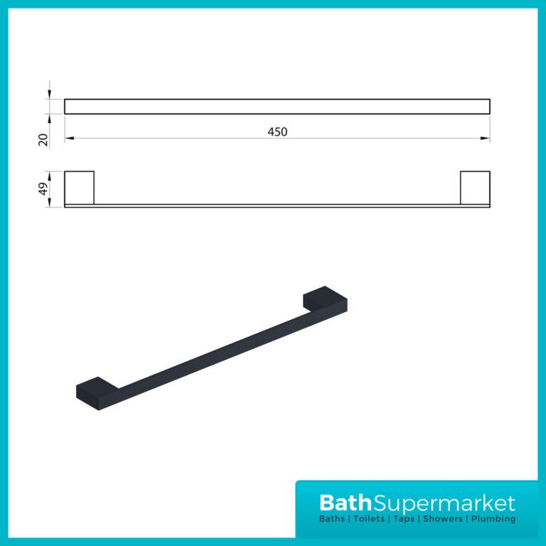 Matt Black Wall Mounted Bathroom Accessories - Modern 10 Piece Choice - UK Stock - Picture 23 of 29