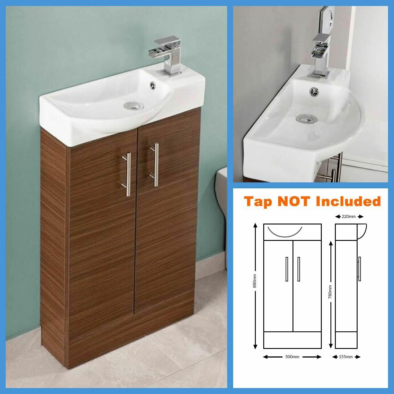 500MM BATHROOM VANITY Unit Basin Ceramic Sink Cloakroom Optional Taps £146.00 PicClick UK