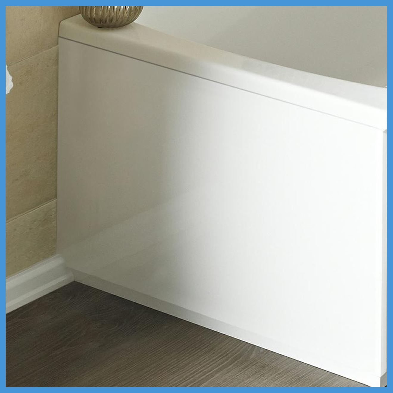 Left & Right Hand P Shaped Shower Bath & Screen 1700mm White Acrylic Bath Panels - Picture 8 of 8